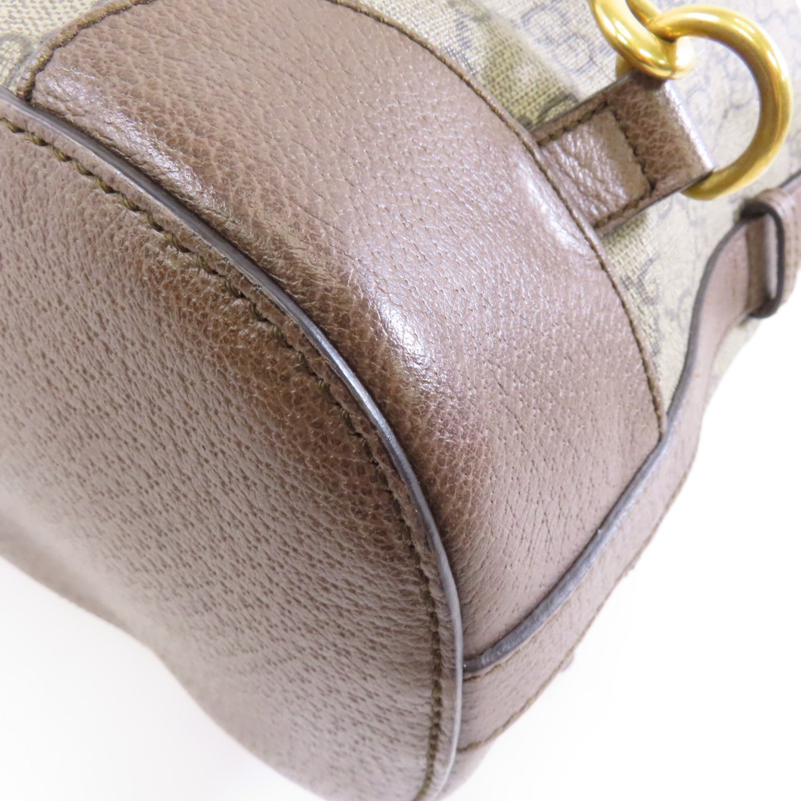 GUCCI 塗層帆布Backpack金扣背包棕色