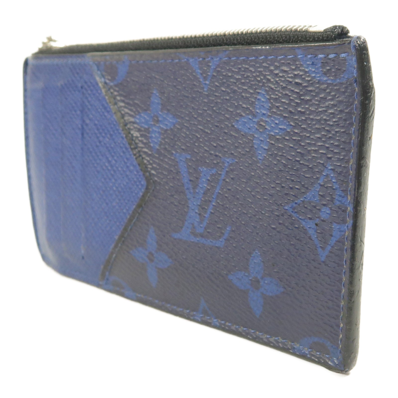 LOUIS VUITTON Monogram/Taiga Taigarama銀扣卡片套