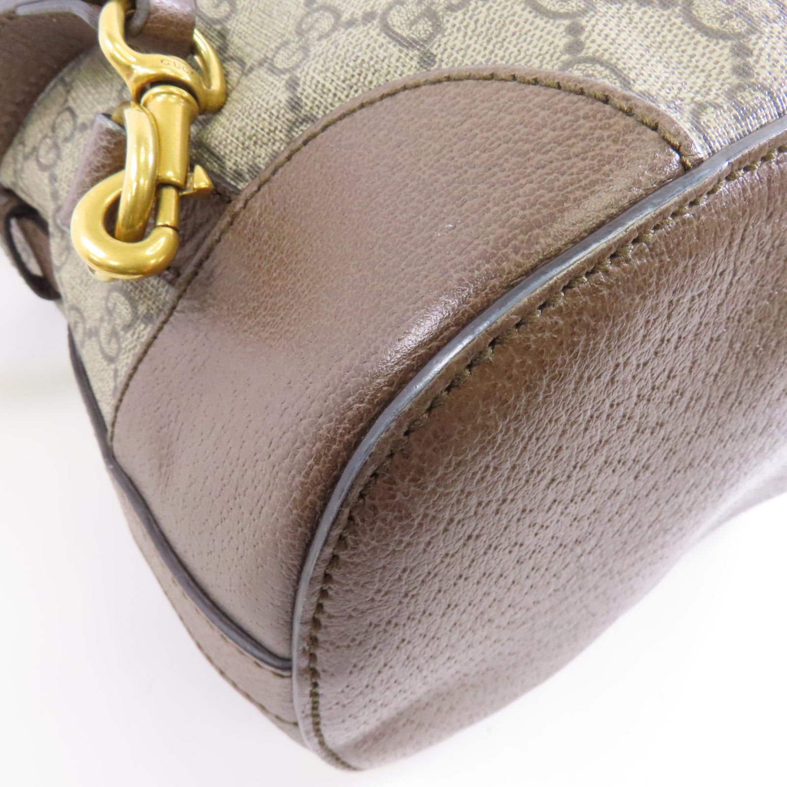 GUCCI 塗層帆布Backpack金扣背包棕色