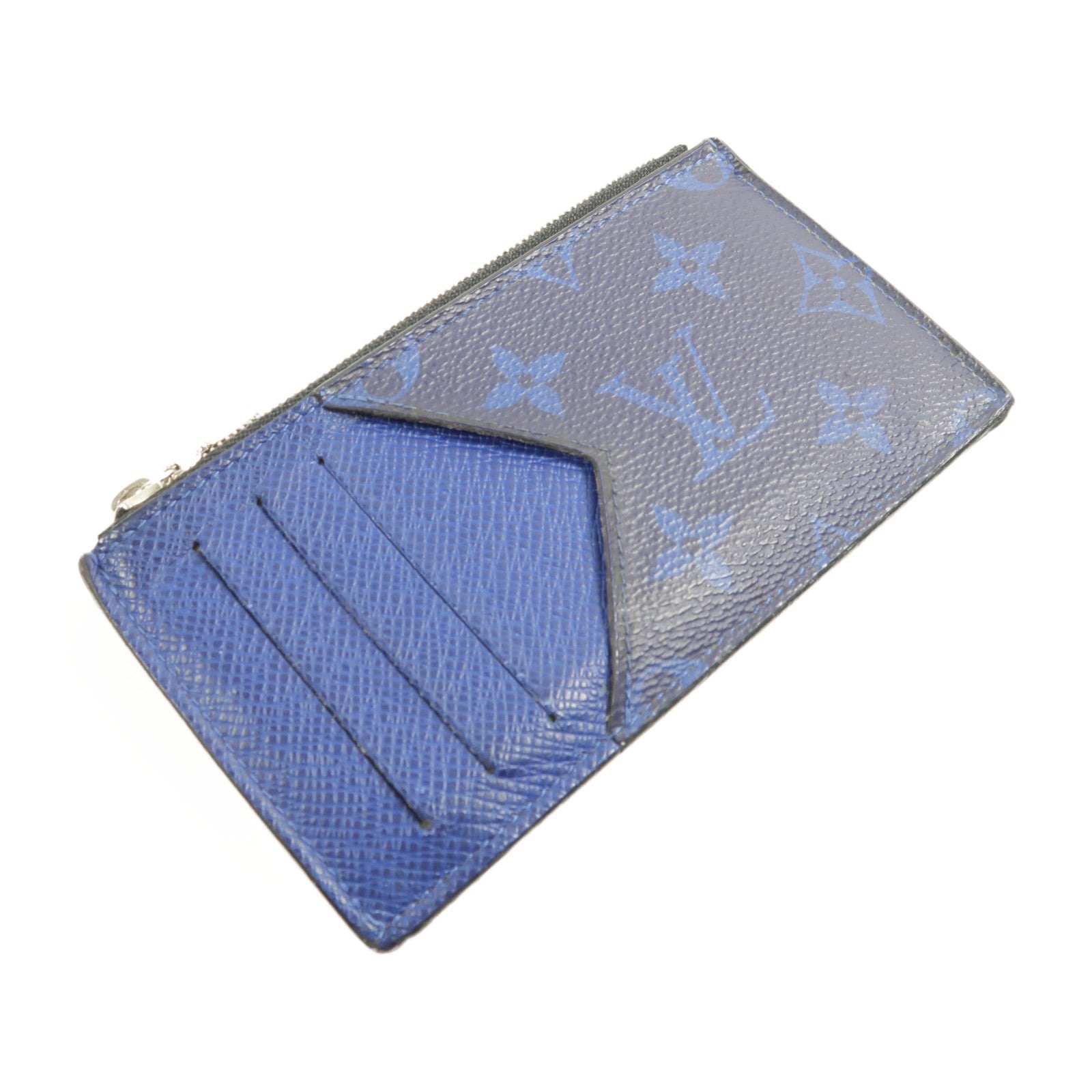 LOUIS VUITTON Monogram/Taiga Taigarama銀扣卡片套
