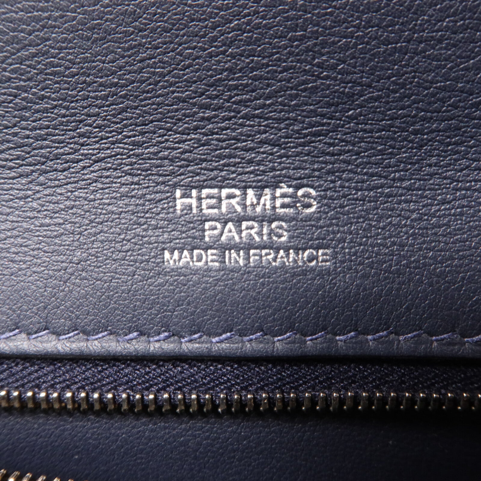 HERMES Clemence皮革/Swift皮革24/24 29cm手挽肩背兩用袋Bleu Indigo/Bordraux