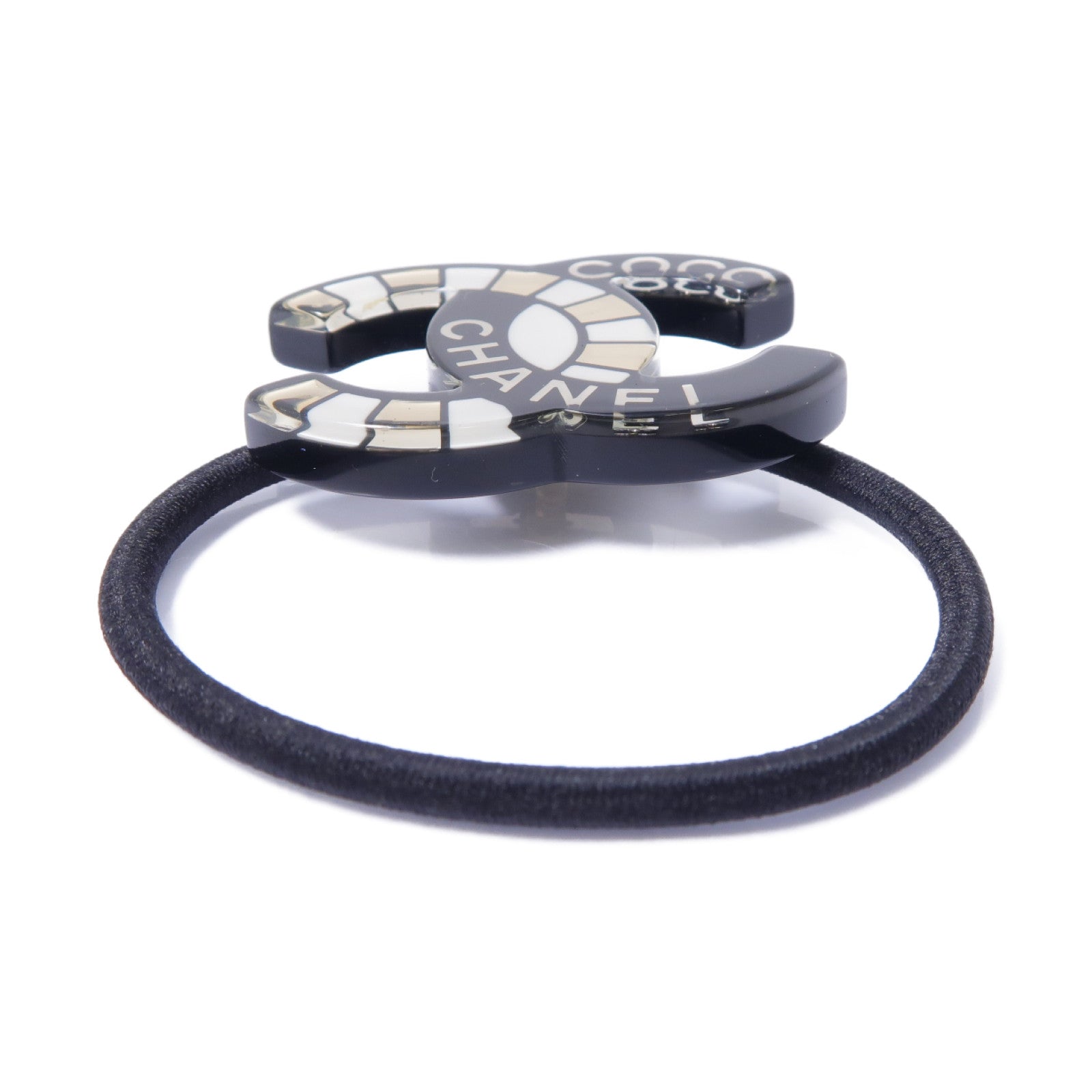 CHANEL PVC Hair Tie髮圈黒色