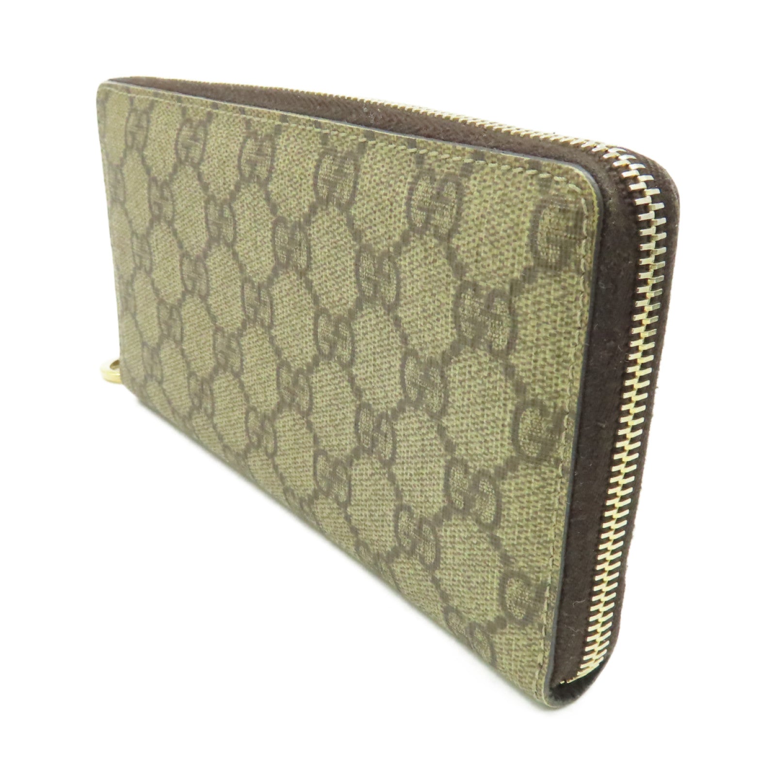 GUCCI 【激減優惠】塗層帆布Zipper Long Wallet拉鏈長錢包啡色