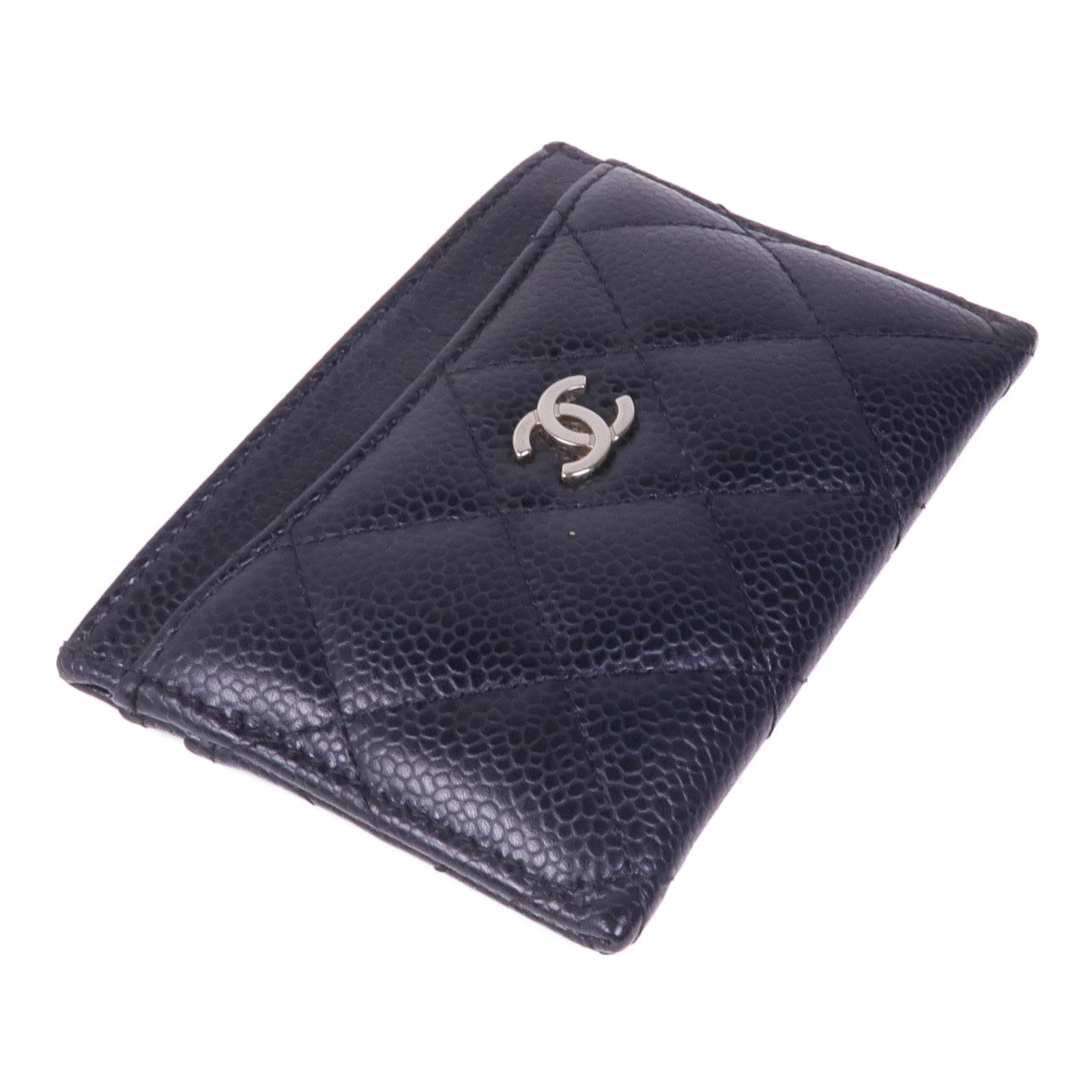 CHANEL 牛皮皮革Card Case銀扣卡片套