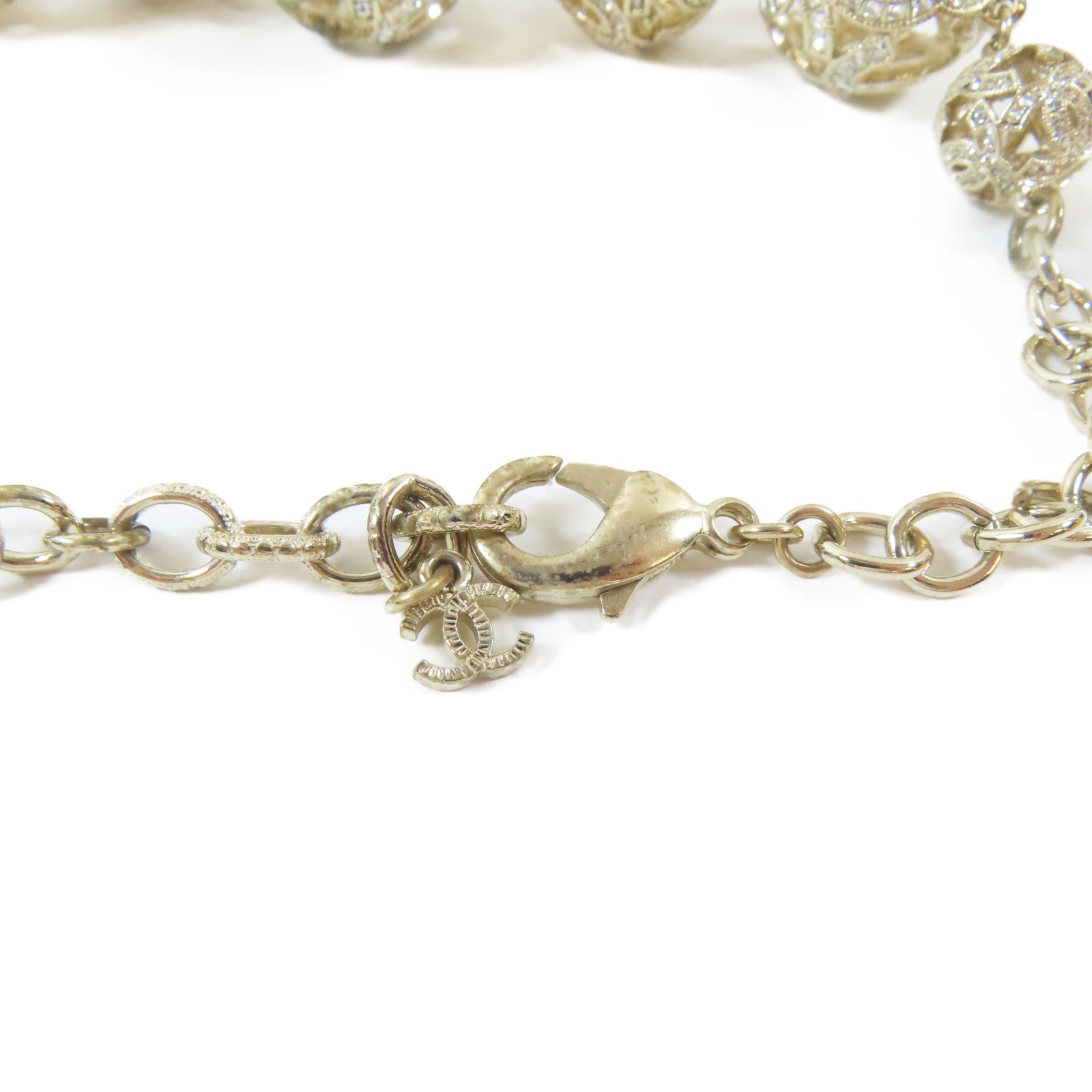 CHANEL 金屬Crystal Ball Necklace項鍊金色
