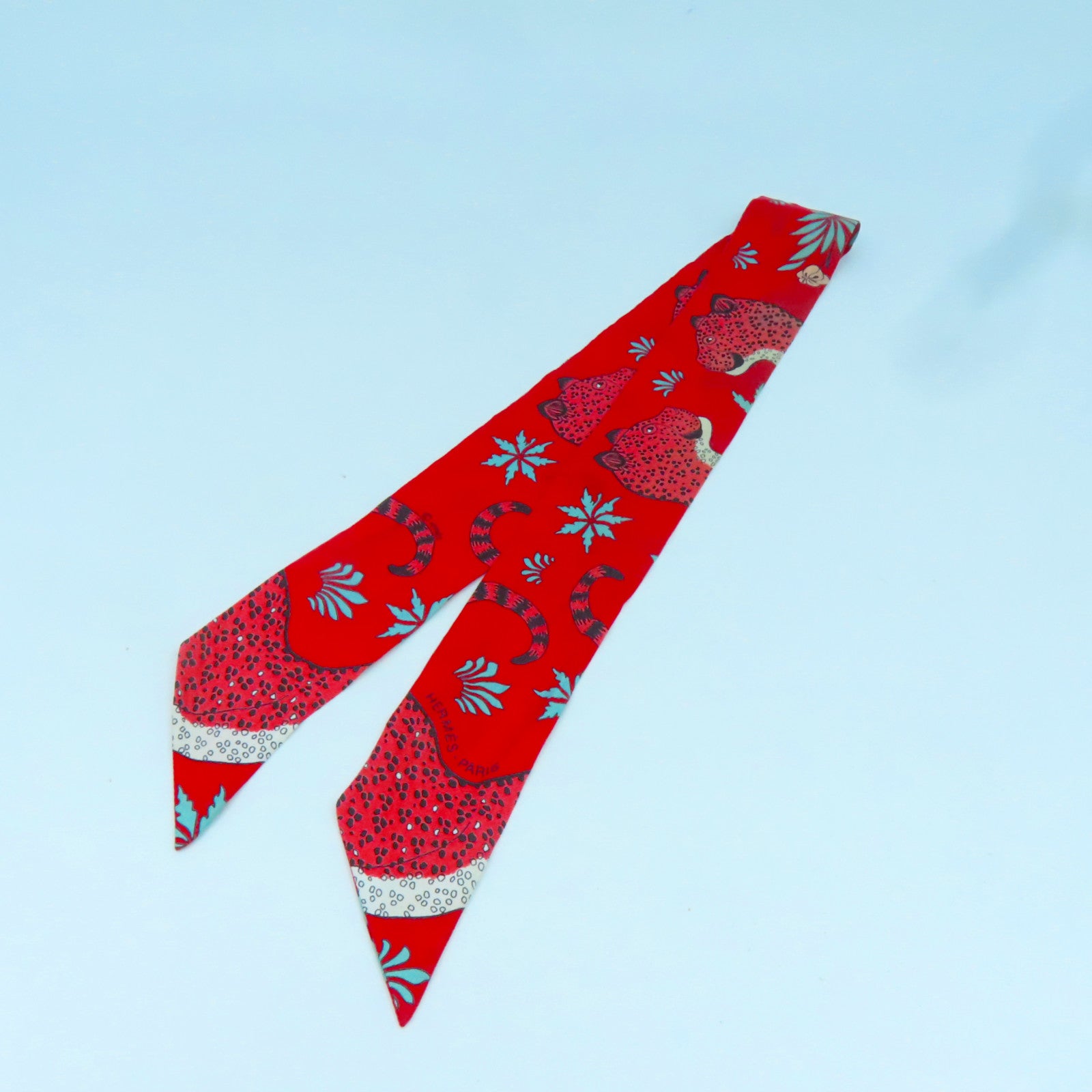 HERMES 【激減優惠】絲質Twilly絲巾粉紅色