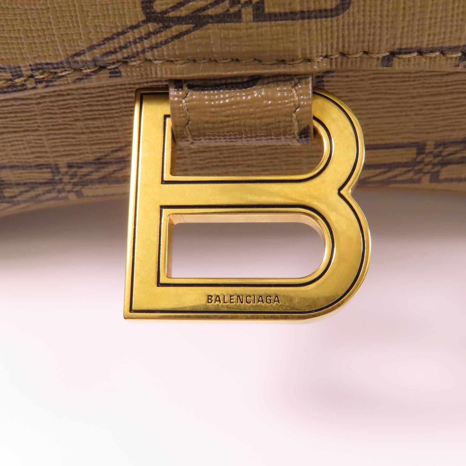 BALENCIAGA 牛皮皮革Hourglass Top Handle金扣手挽肩背兩用袋