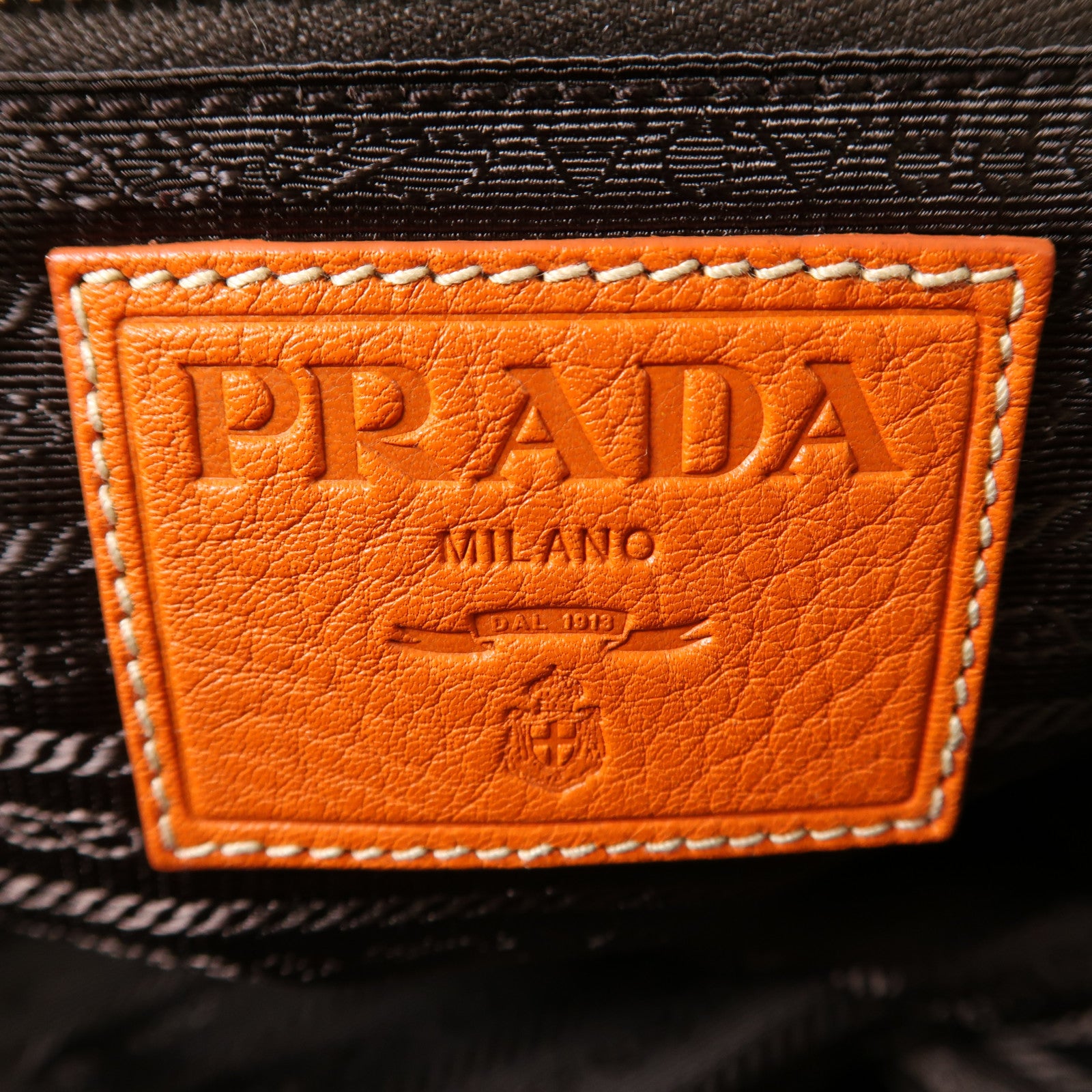 PRADA 尼龍Tote Bag銀扣手挽袋橙色