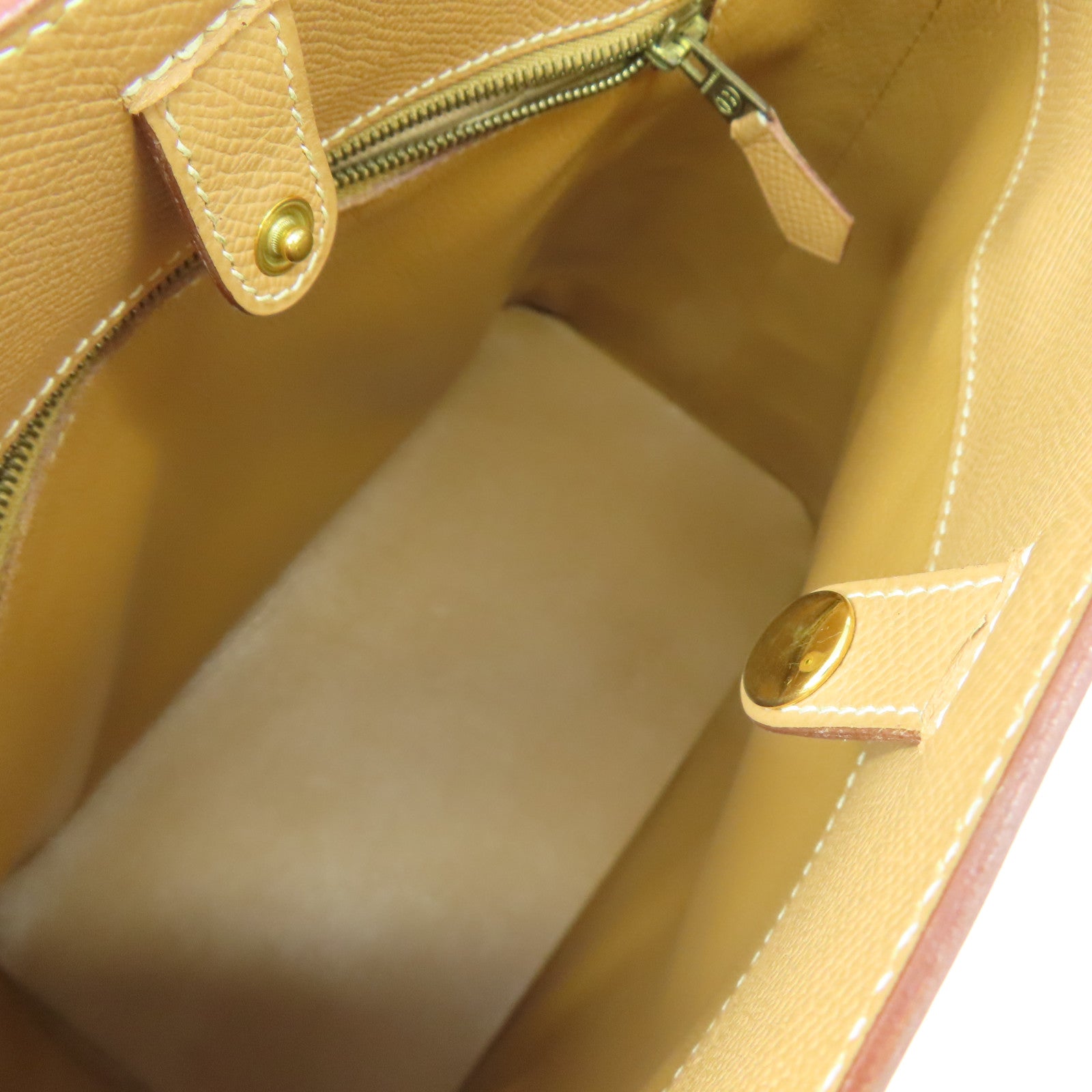 HERMES 【清倉大減價】Epsom皮革Shoulder Bag金扣手挽肩背兩用袋啡色