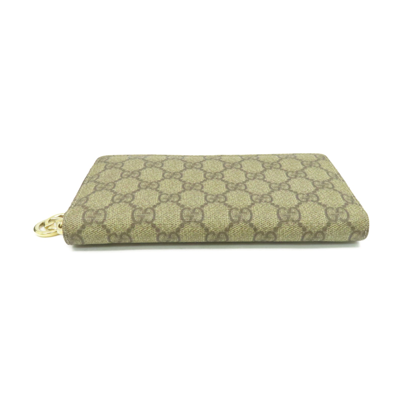 GUCCI 【激減優惠】塗層帆布Zipper Long Wallet拉鏈長錢包啡色