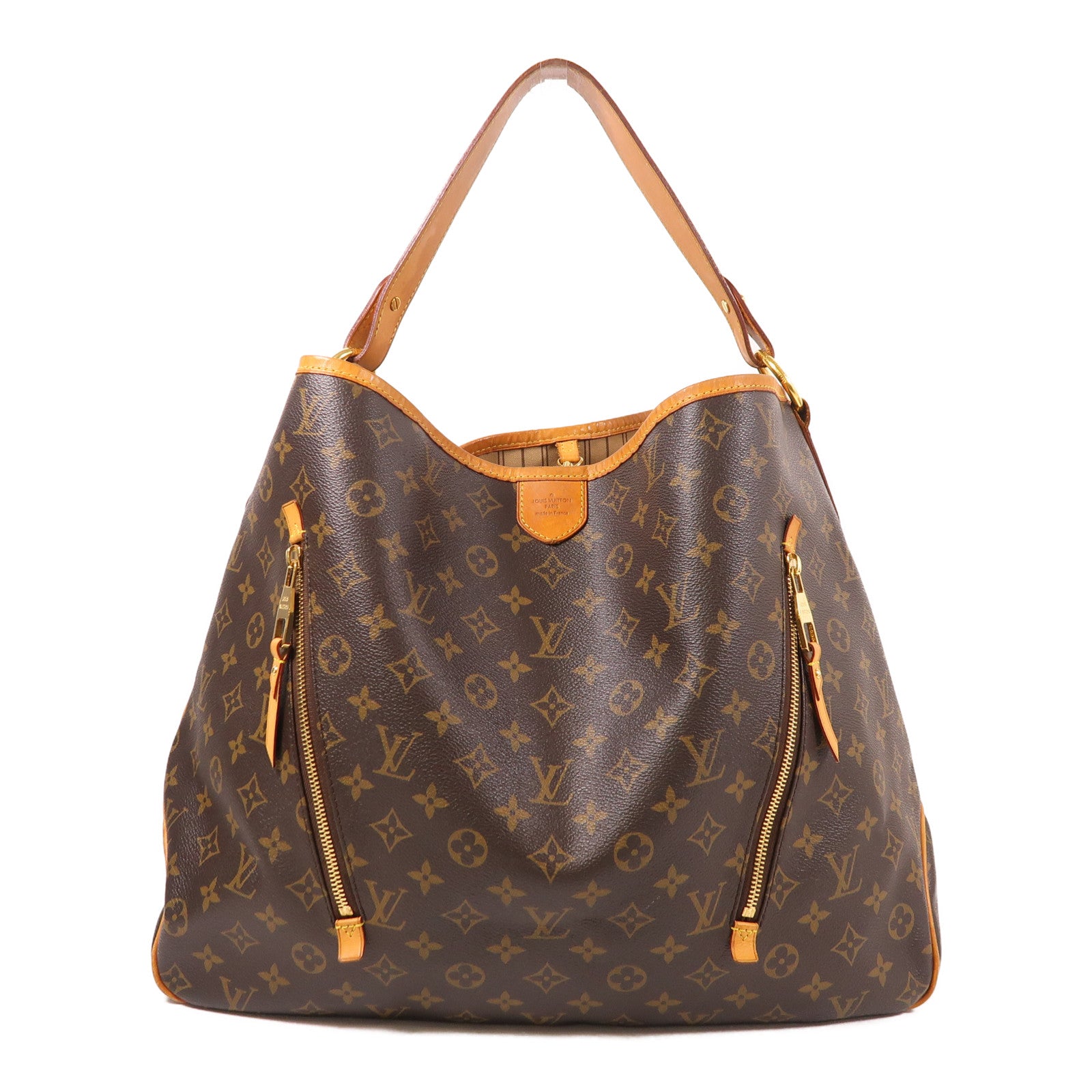 LOUIS VUITTON Monogram Delightful GM金扣肩背袋棕色