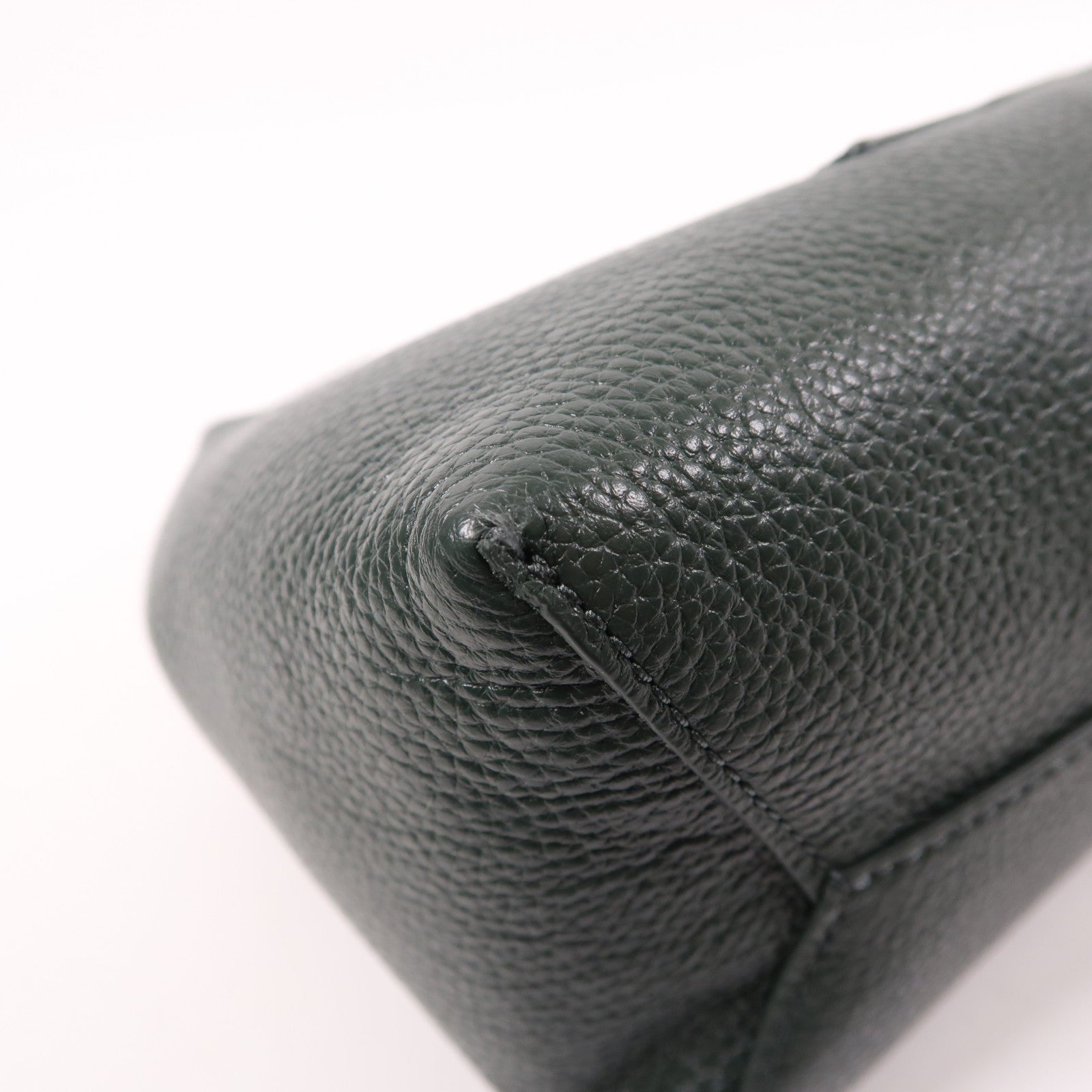 MARC JACOBS SHW Mini Sack Hand Bag Calfskin Leather Dark Green