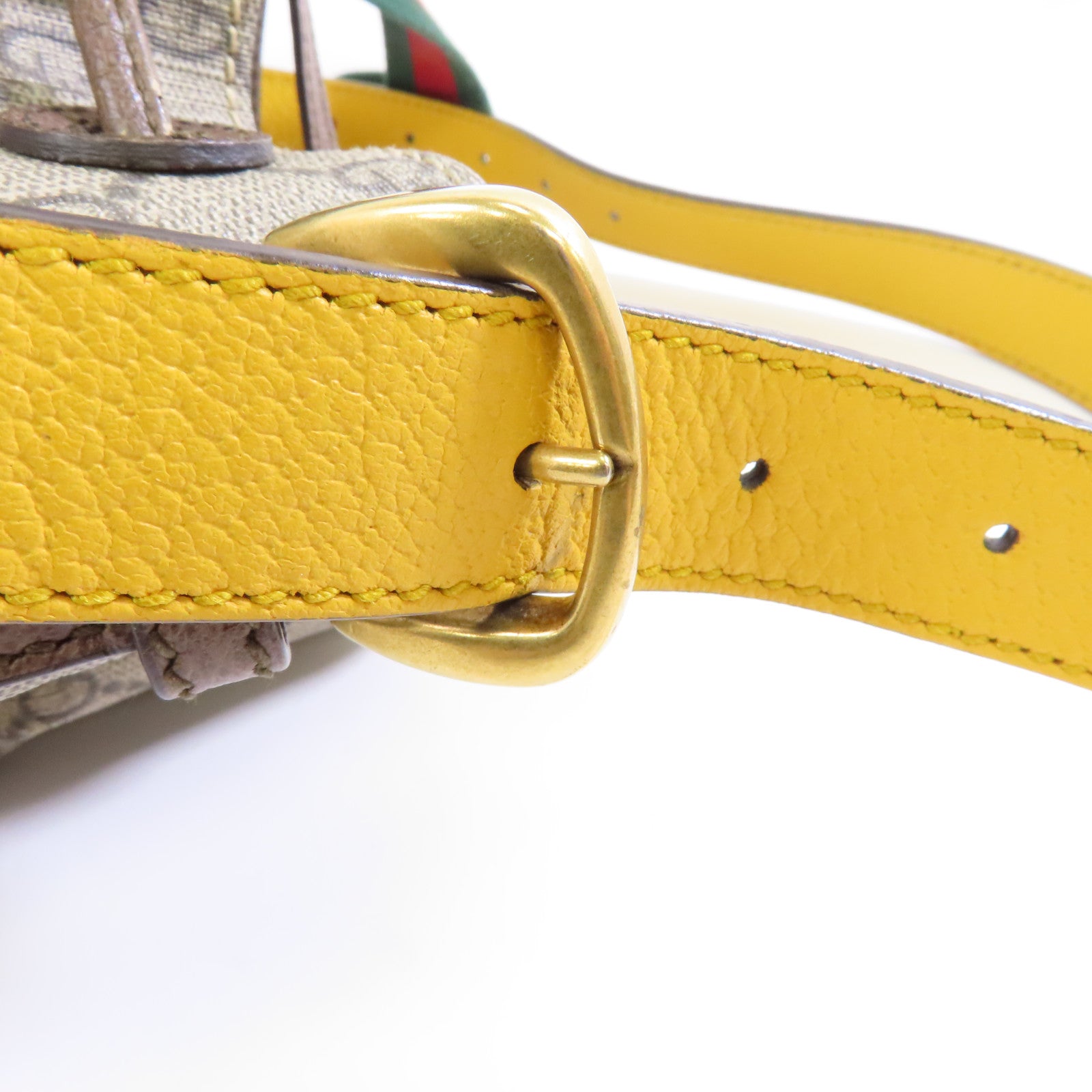 GUCCI 塗層帆布Backpack金扣背包棕色