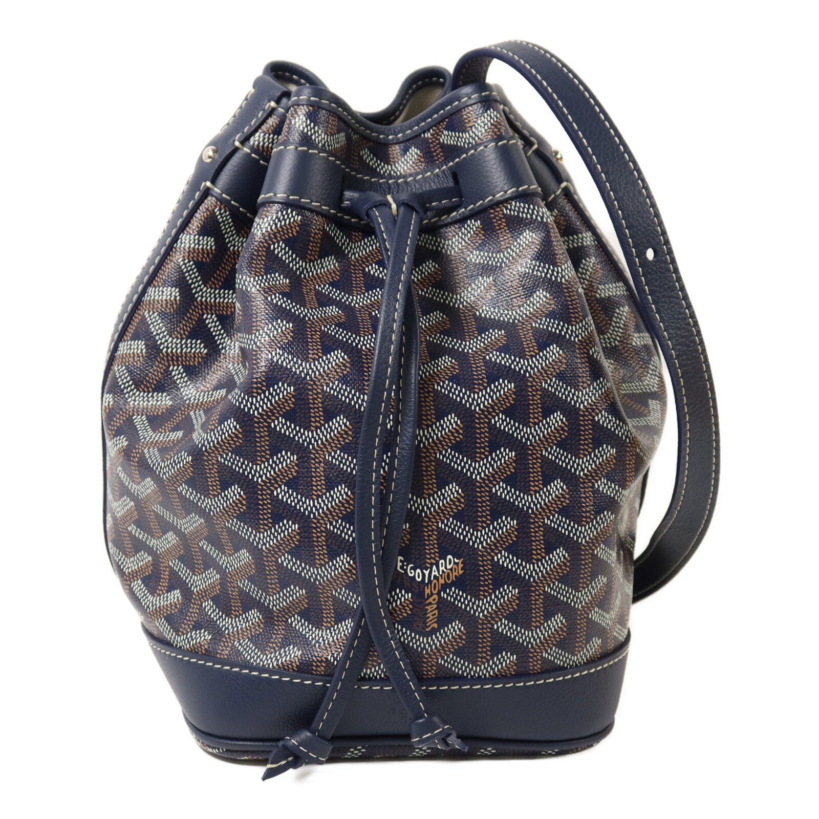 GOYARD 塗層帆布Petit Flot Bucket銀扣肩背袋