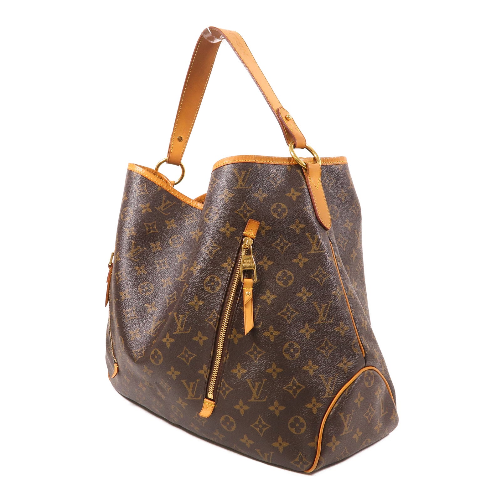 LOUIS VUITTON Monogram Delightful GM金扣肩背袋棕色