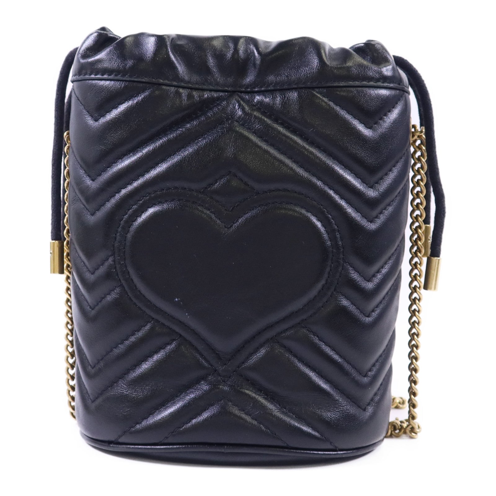 GUCCI 皮革GG Marmont Bucket金扣鏈帶肩背袋