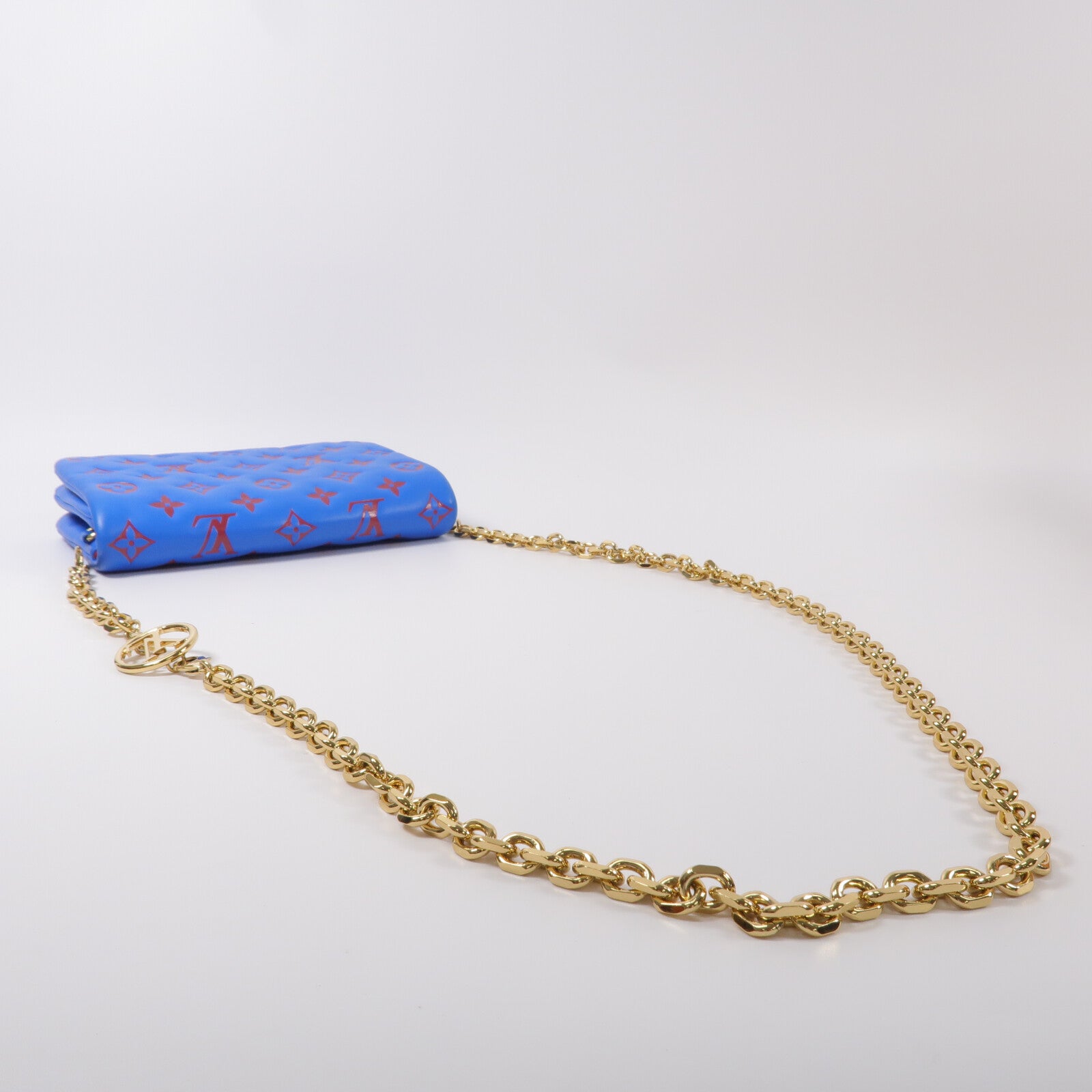 LOUIS VUITTON Monogram Embossed Pochette Coussin鏈帶肩背袋