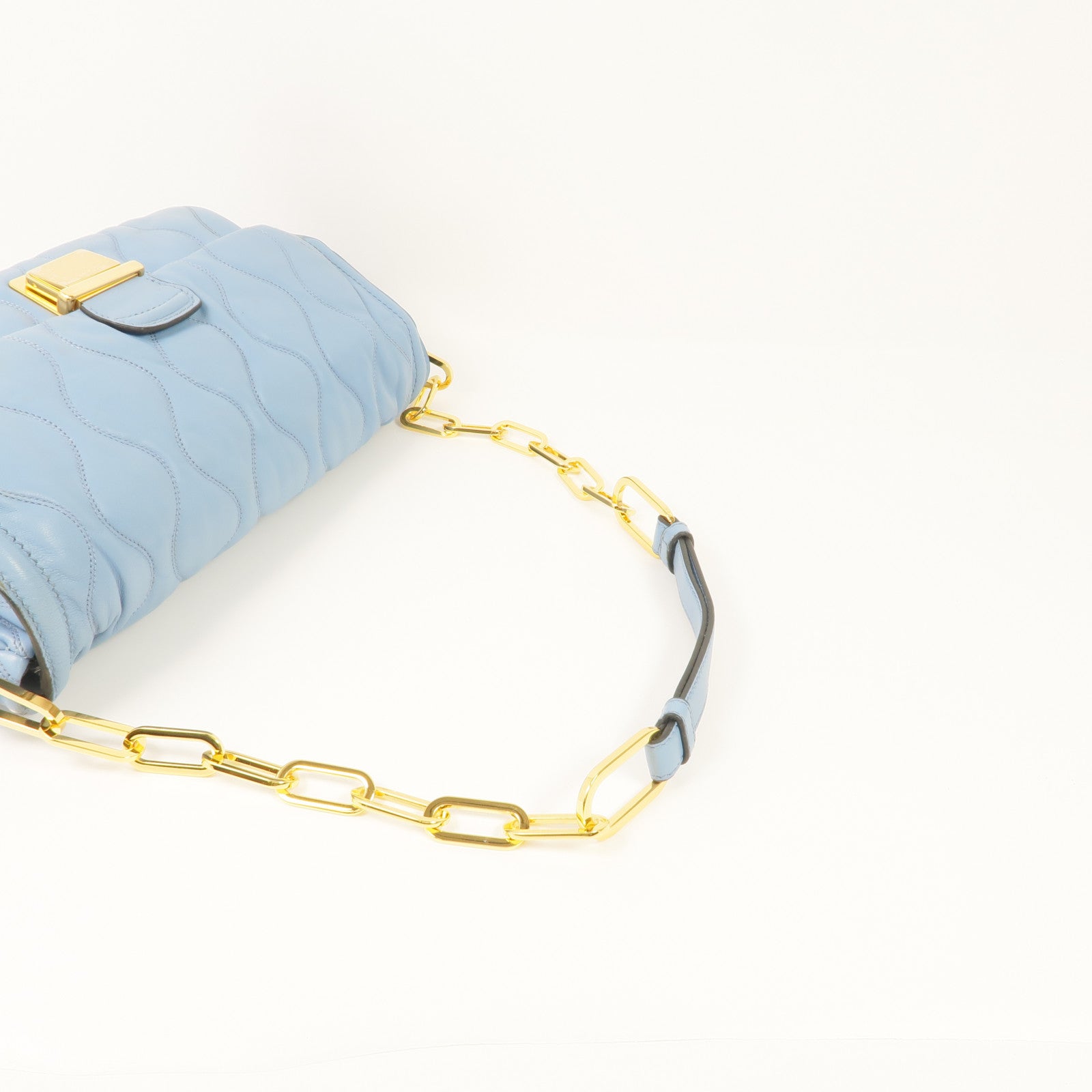 Miu Miu 羊皮皮革Chain Shoulder Bag金扣鏈帶肩背袋