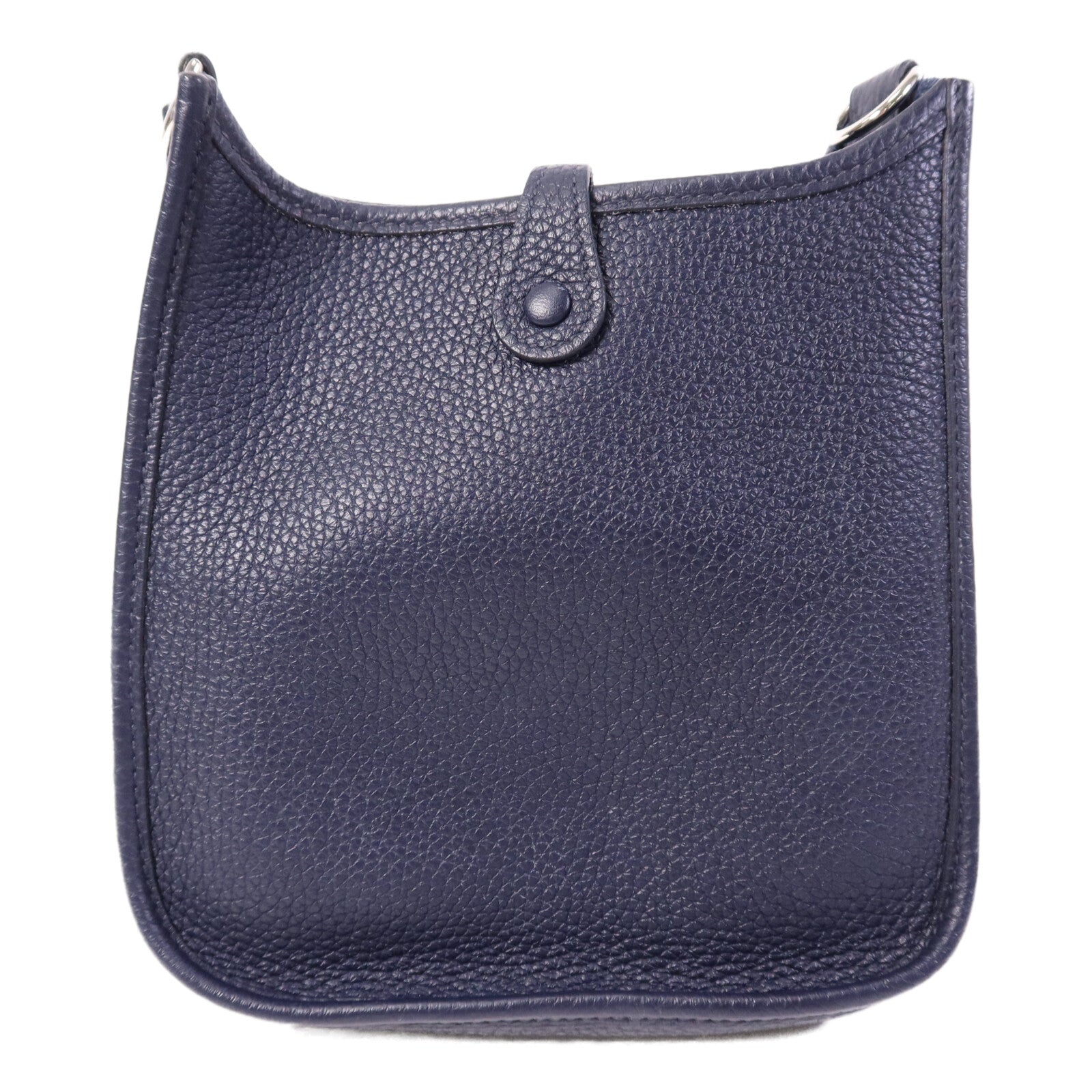 HERMES Clemence皮革Evelyne TPM銀扣肩背袋Bleu Nuit