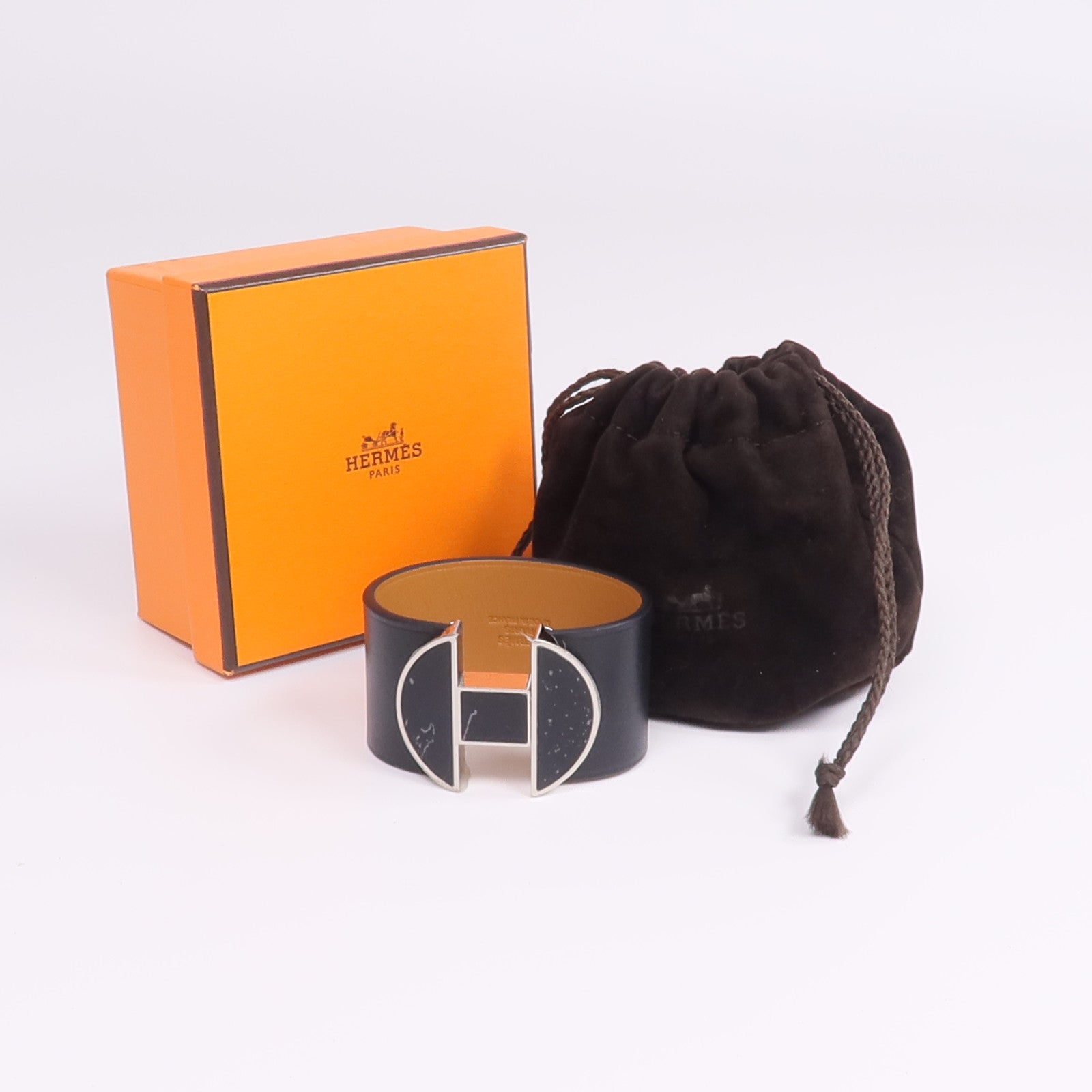 HERMES 【激減優惠】Swift皮革2022 Manchette Bracelet銀扣手鐲