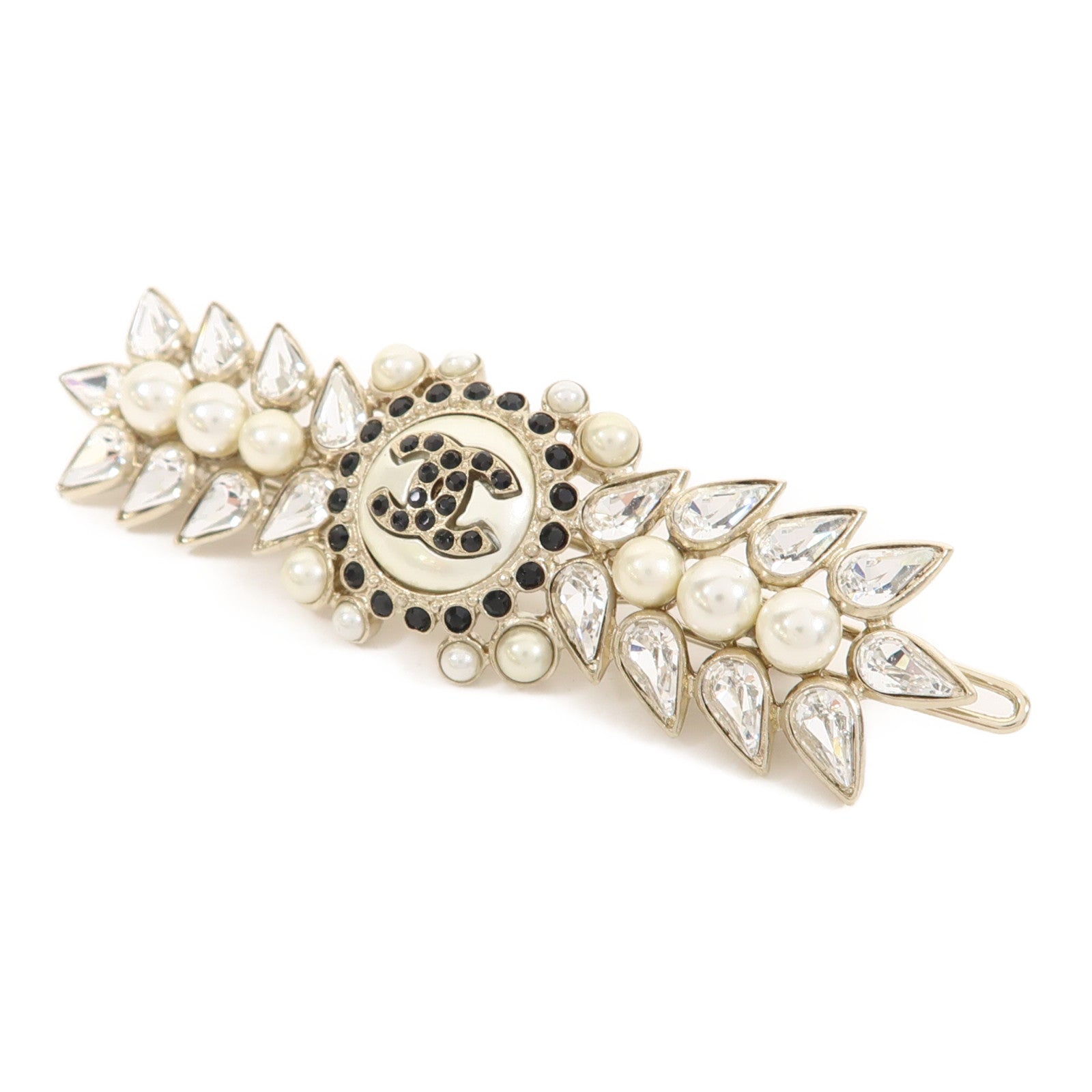 CHANEL 【激減優惠】金屬/PVC Crystal Hair Clip髮夾金色