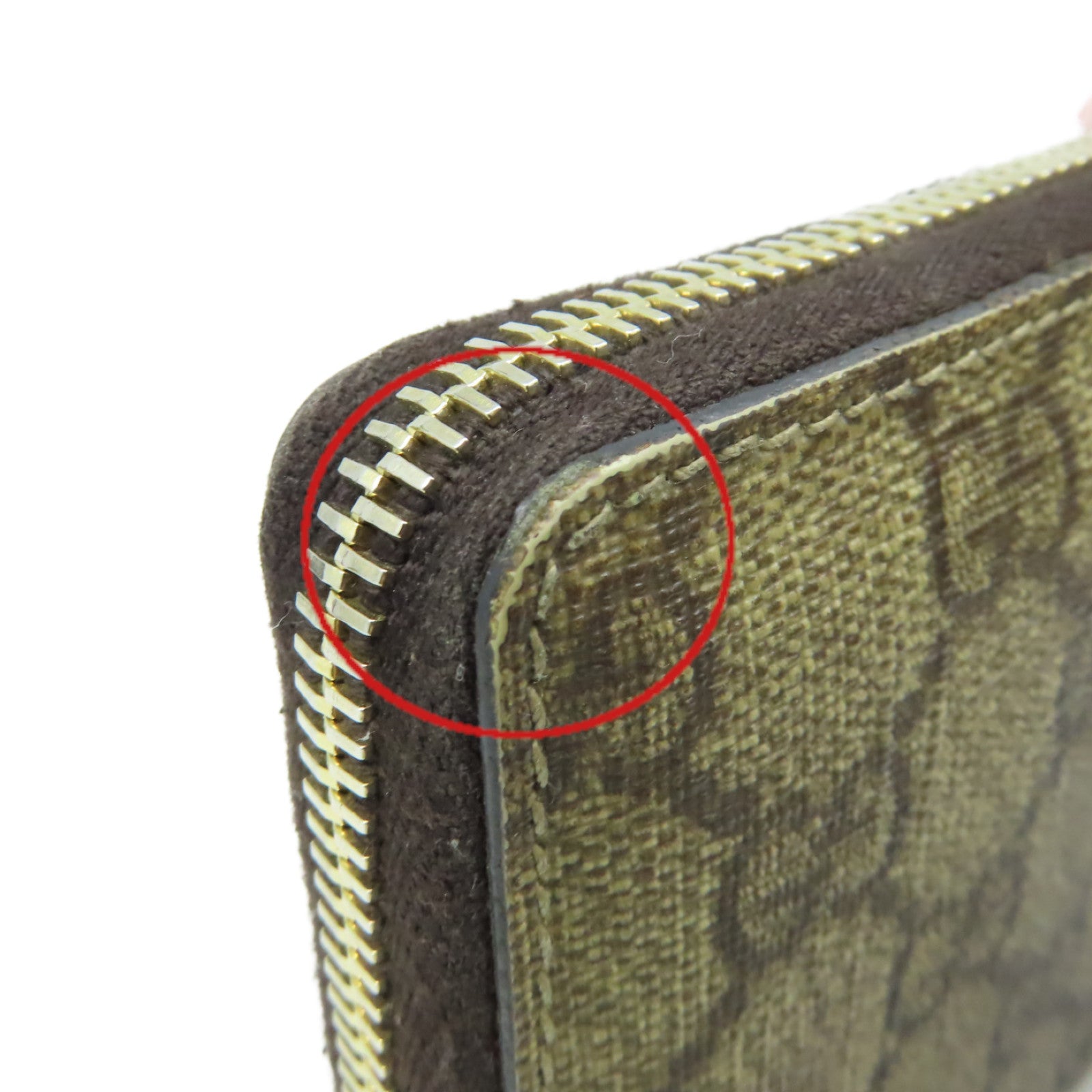 GUCCI 【激減優惠】塗層帆布Zipper Long Wallet拉鏈長錢包啡色