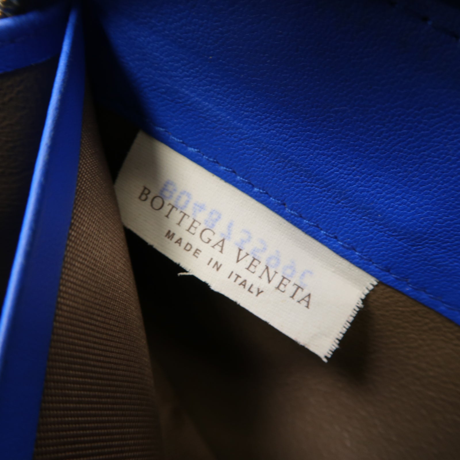 BOTTEGA VENETA 羊皮皮革Long Wallet金扣/銀扣長錢包藍色