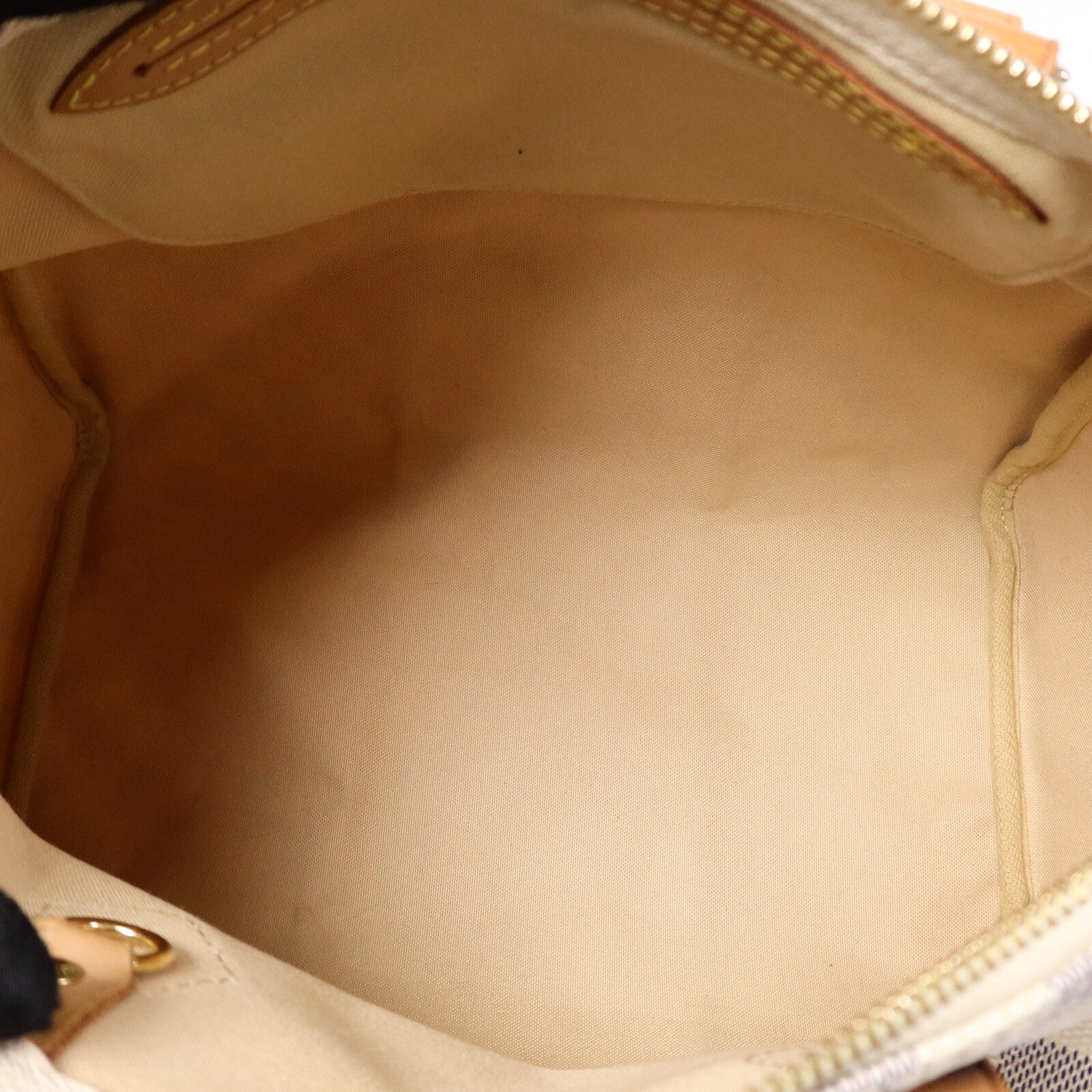 LOUIS VUITTON Damier Azur Speedy 30金扣手挽袋白色