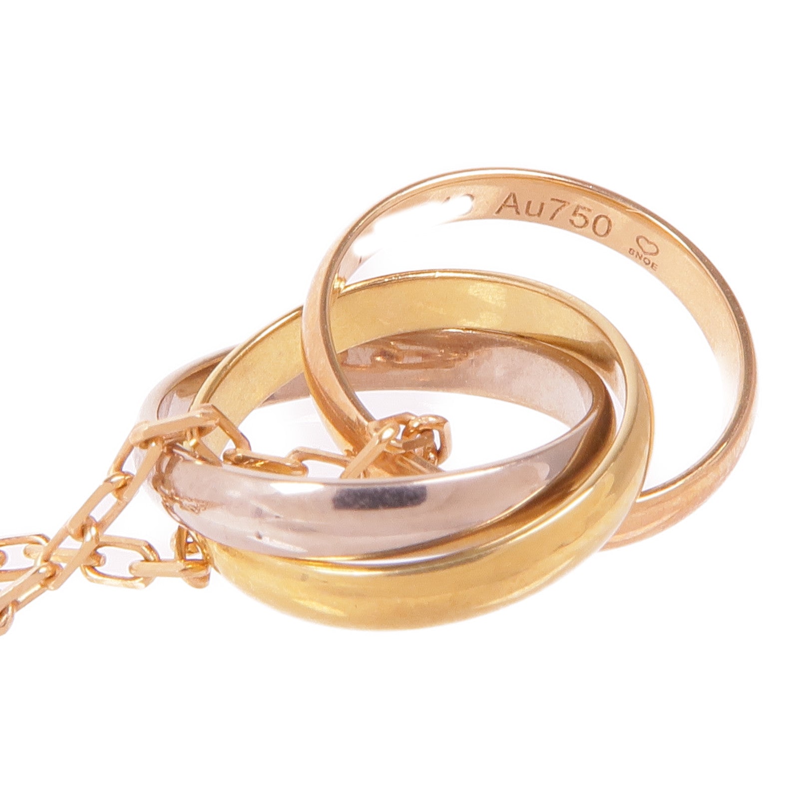 CARTIER 18K黃金/白金/玫瑰金Trinity Necklace項鍊