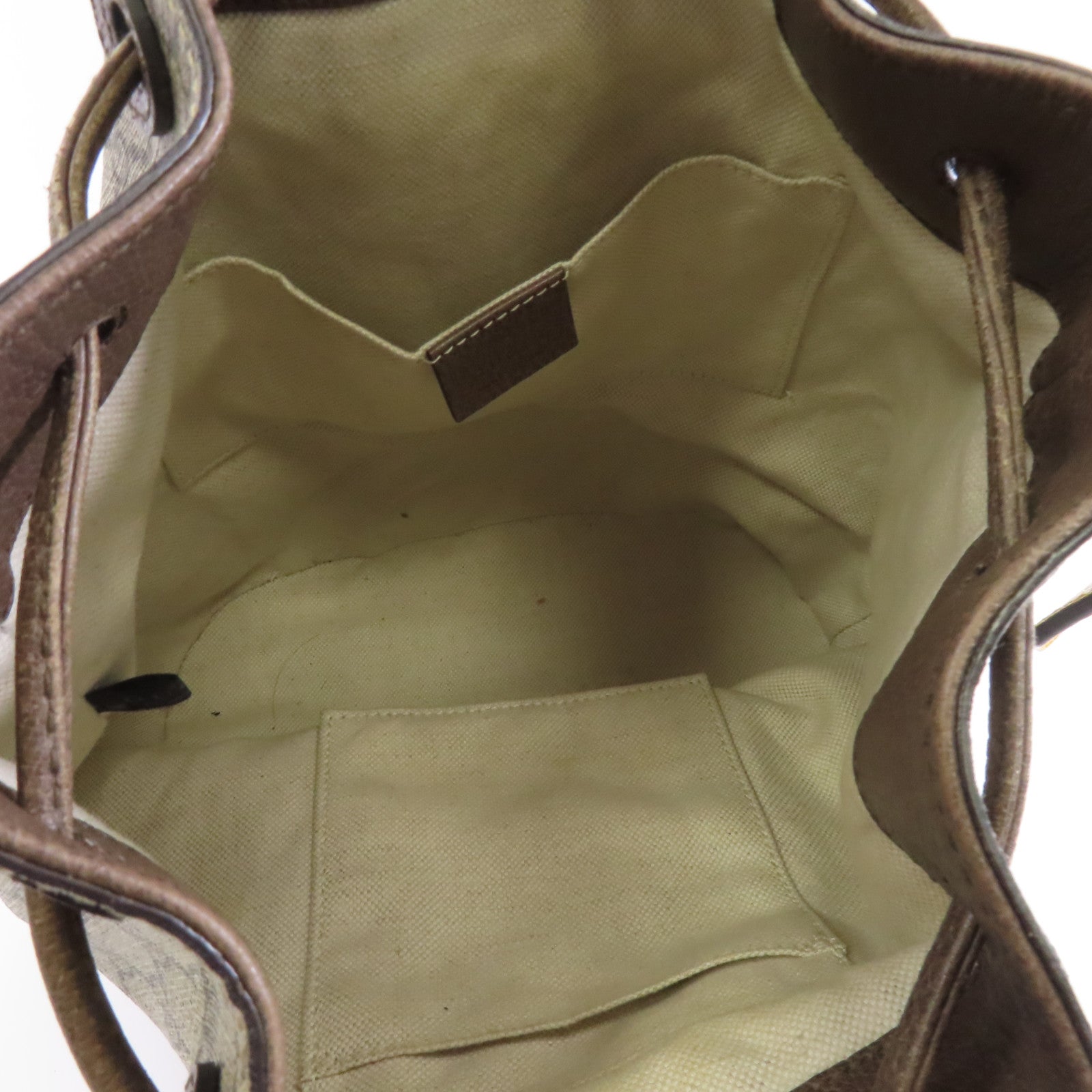 GUCCI 塗層帆布Backpack金扣背包棕色