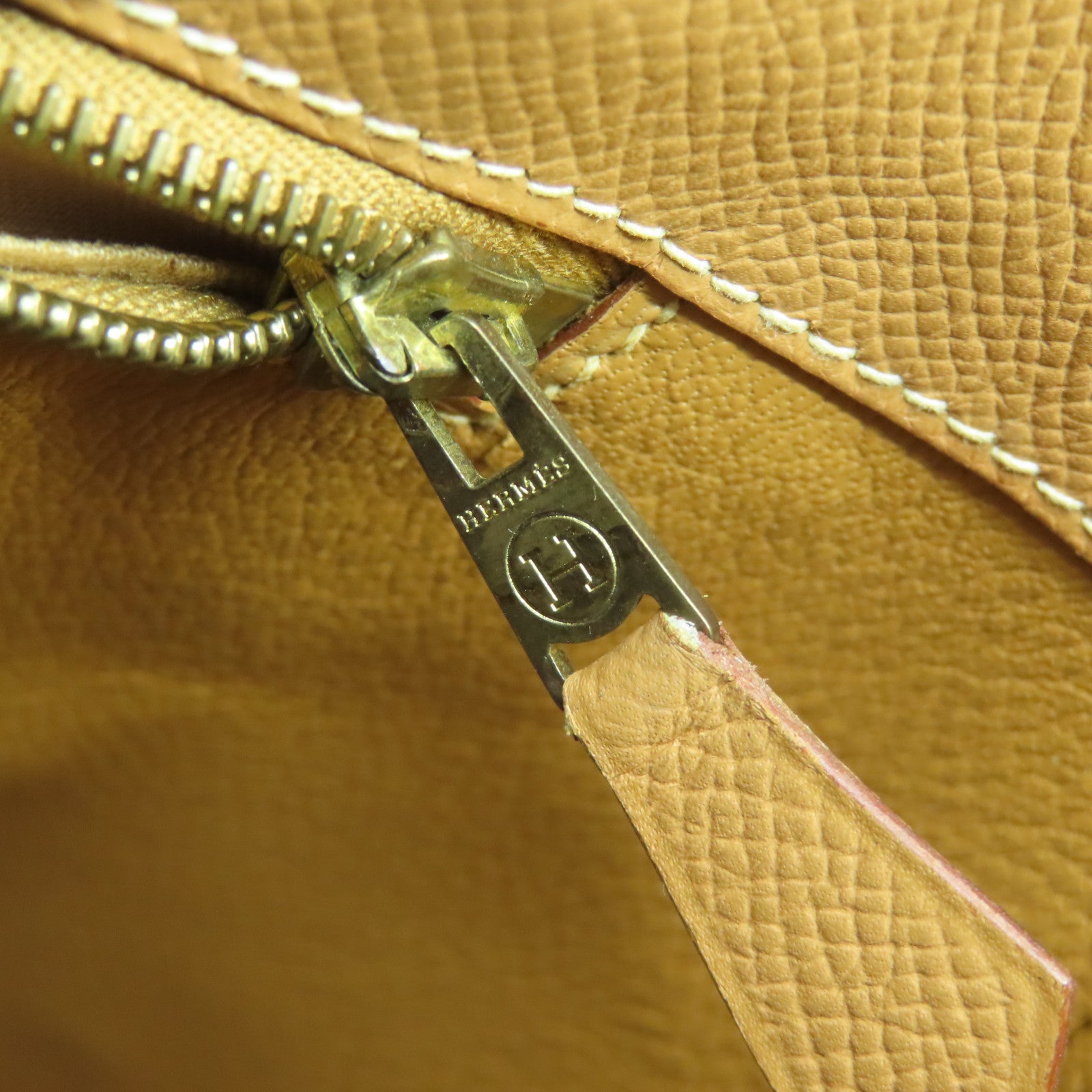 HERMES 【清倉大減價】Epsom皮革Shoulder Bag金扣手挽肩背兩用袋啡色