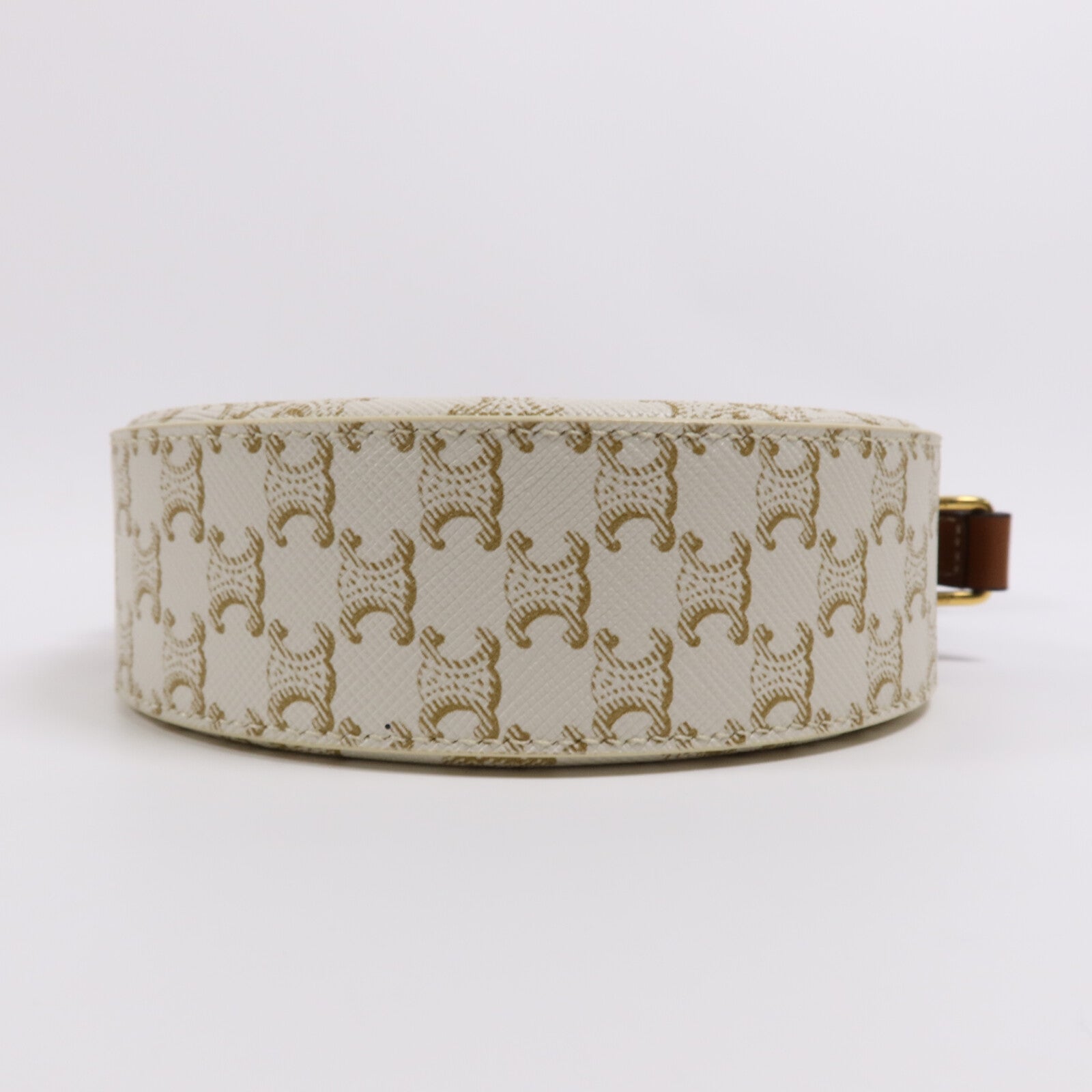 CELINE 塗層帆布Round Purse On Strap金扣肩背袋