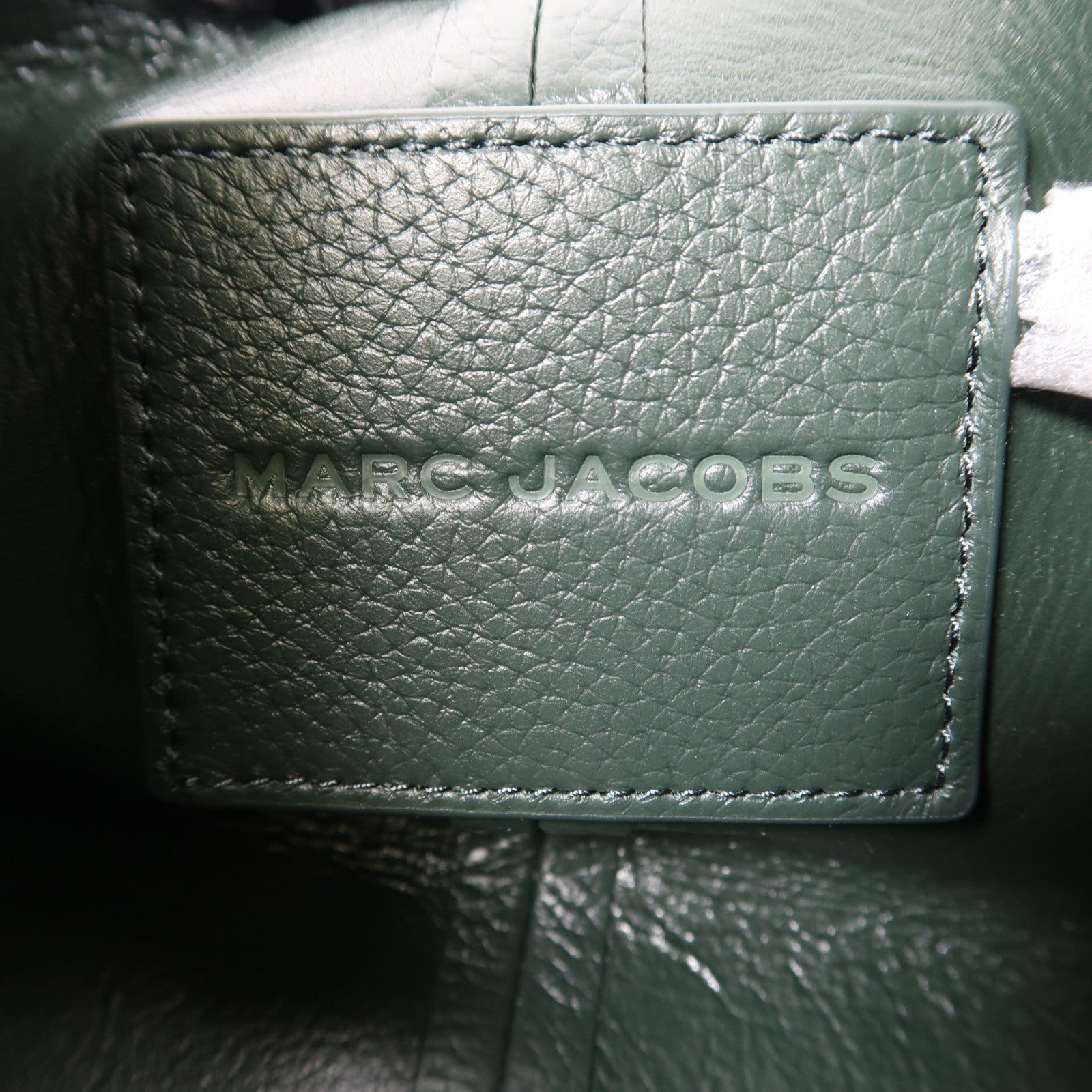 MARC JACOBS SHW Mini Sack Hand Bag Calfskin Leather Dark Green