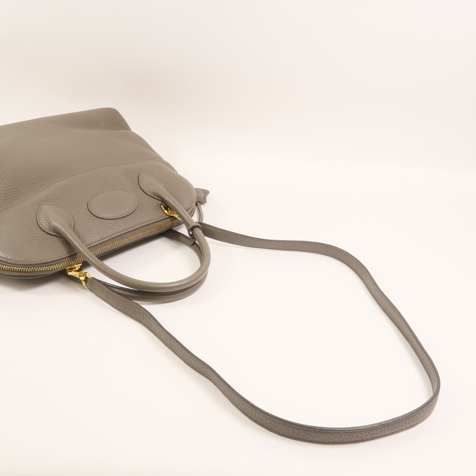 HERMES Togo皮革Bolide 31手挽袋Etain