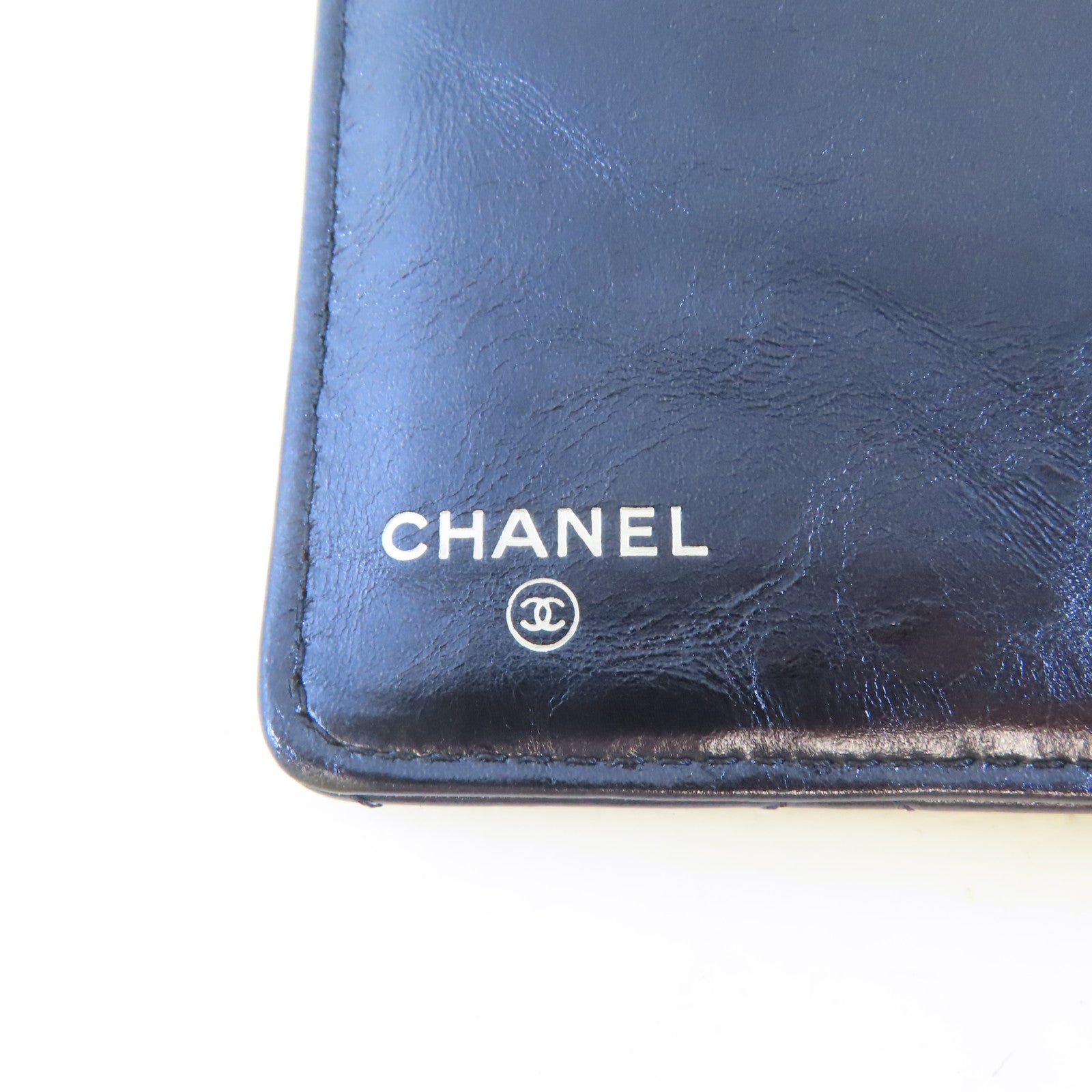 CHANEL 【激減優惠】菱格牛皮皮革Long Wallet銀扣長錢包藍色