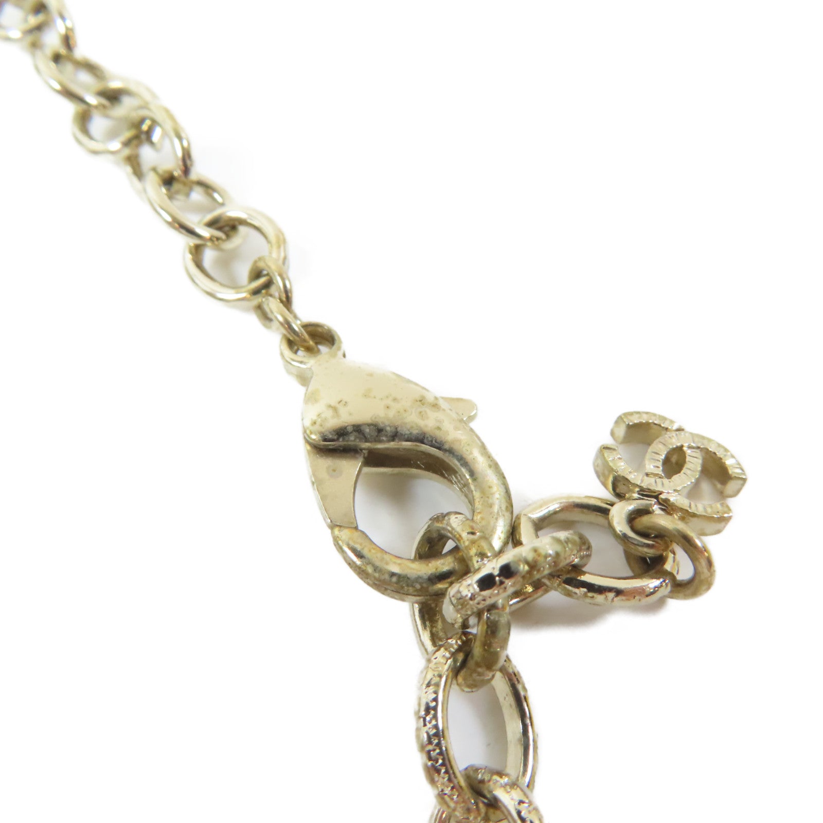 CHANEL 金屬Crystal Ball Necklace項鍊金色