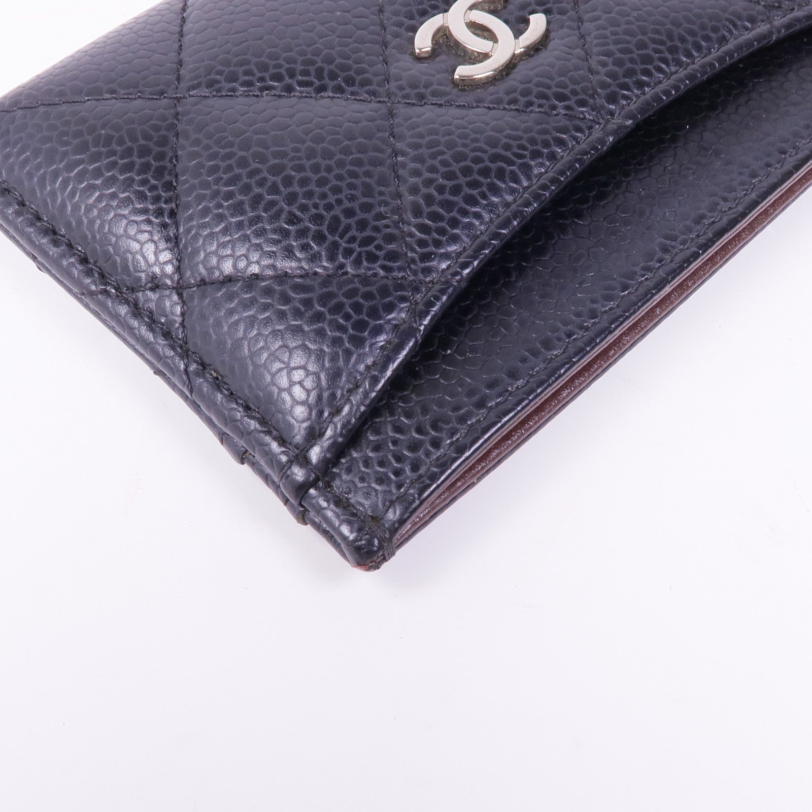 CHANEL 牛皮皮革Card Case銀扣卡片套