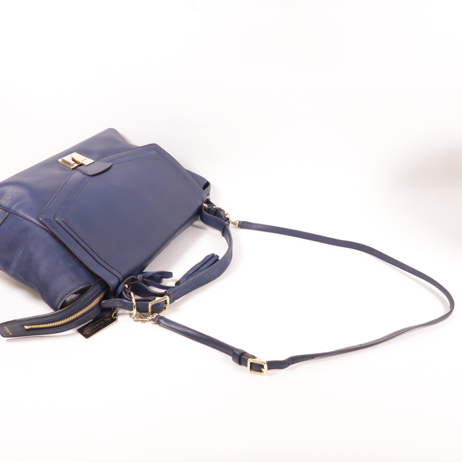 COACH 牛皮皮革Shoulder Bag金扣手挽肩背兩用袋