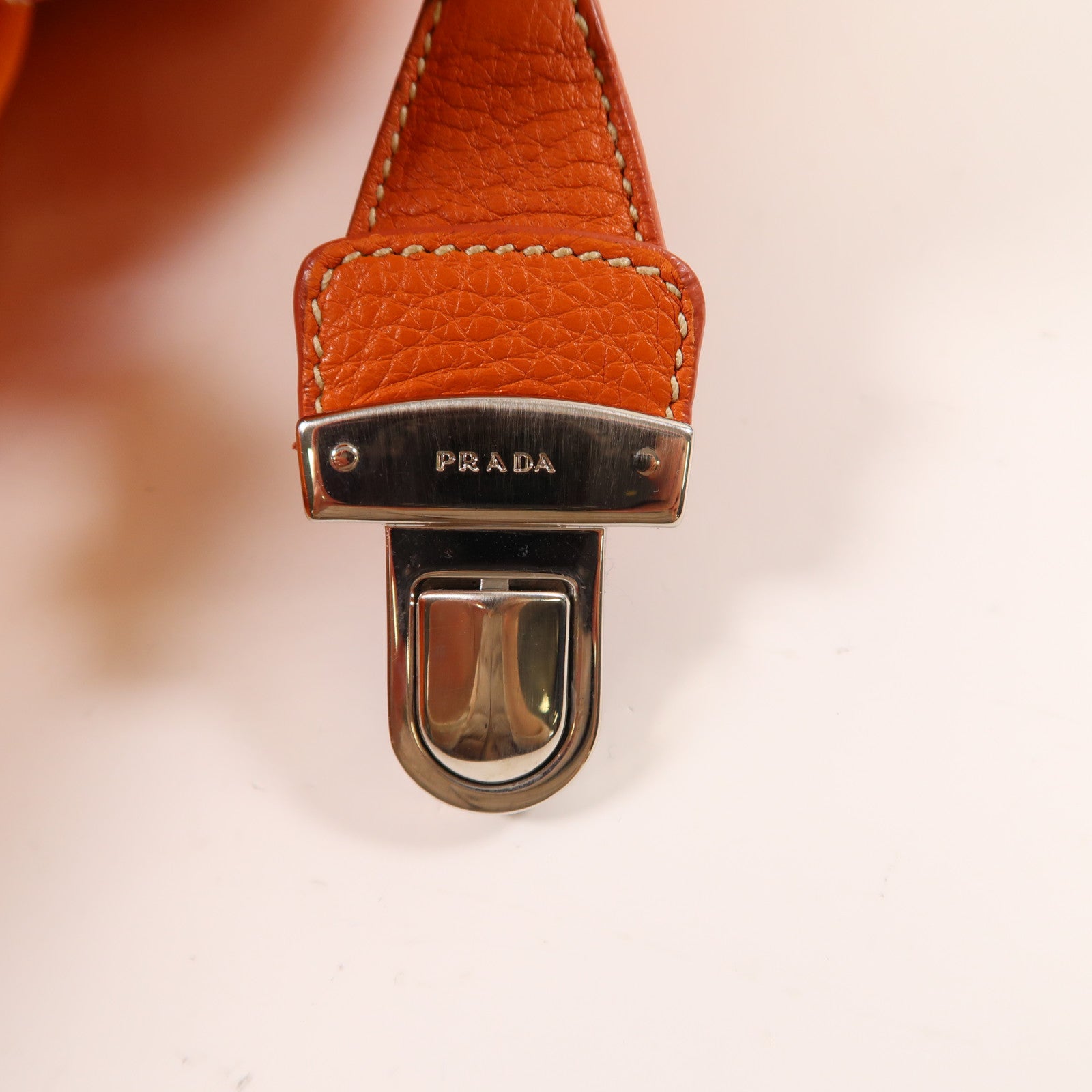 PRADA 尼龍Tote Bag銀扣手挽袋橙色