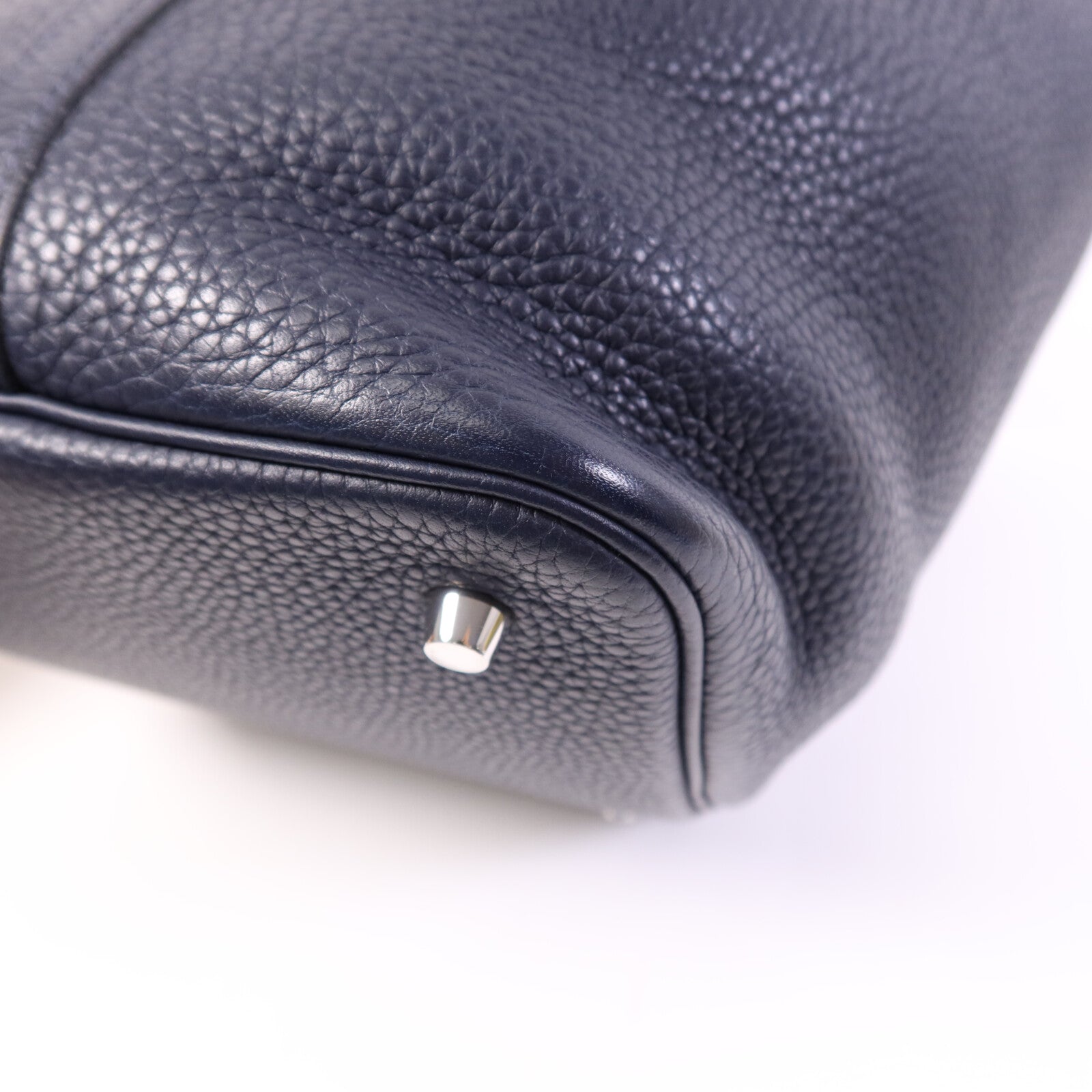 HERMES 【激減優惠】Togo皮革Picotin MM銀扣手挽袋Bleu Nuit/Rose Pourpre