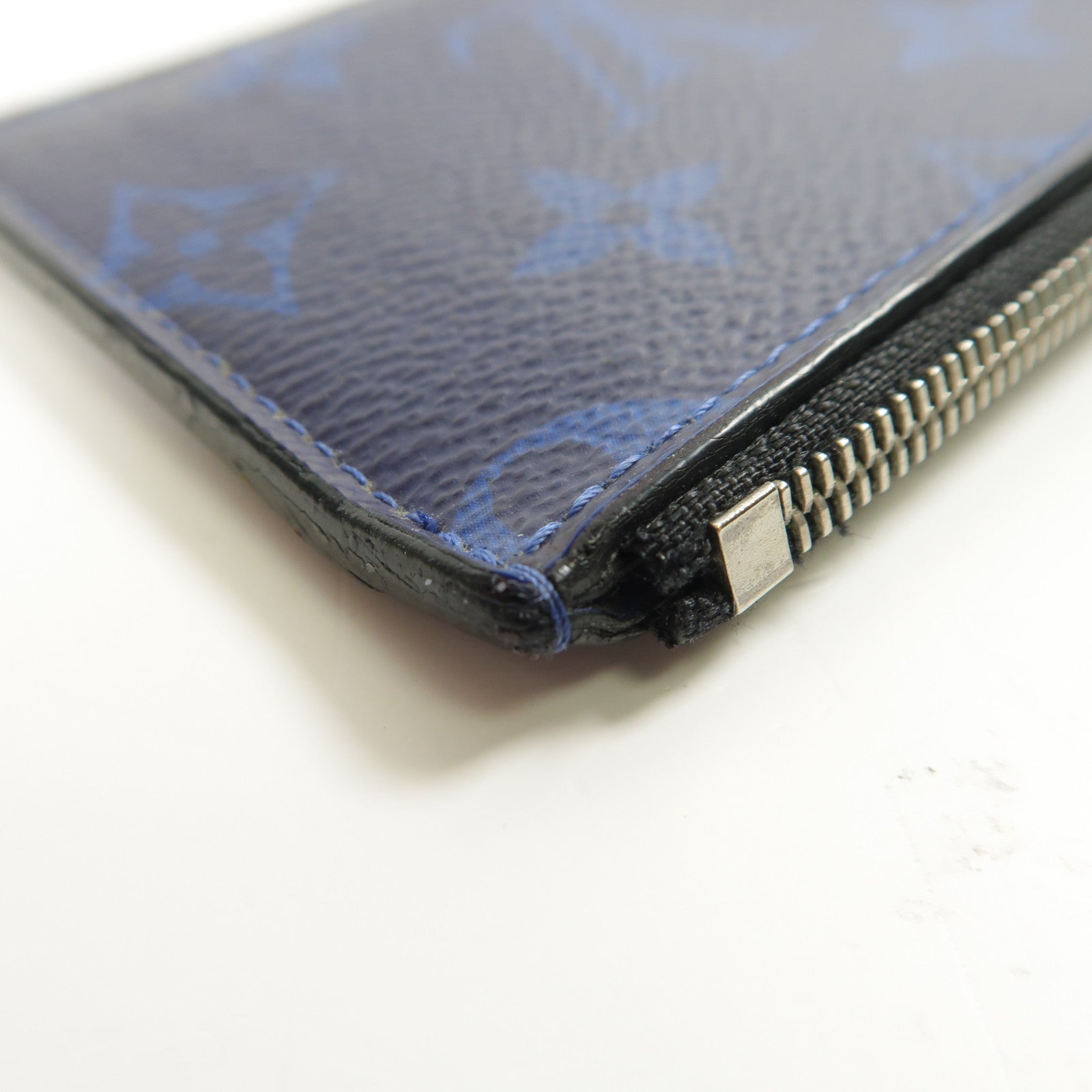 LOUIS VUITTON Monogram/Taiga Taigarama銀扣卡片套