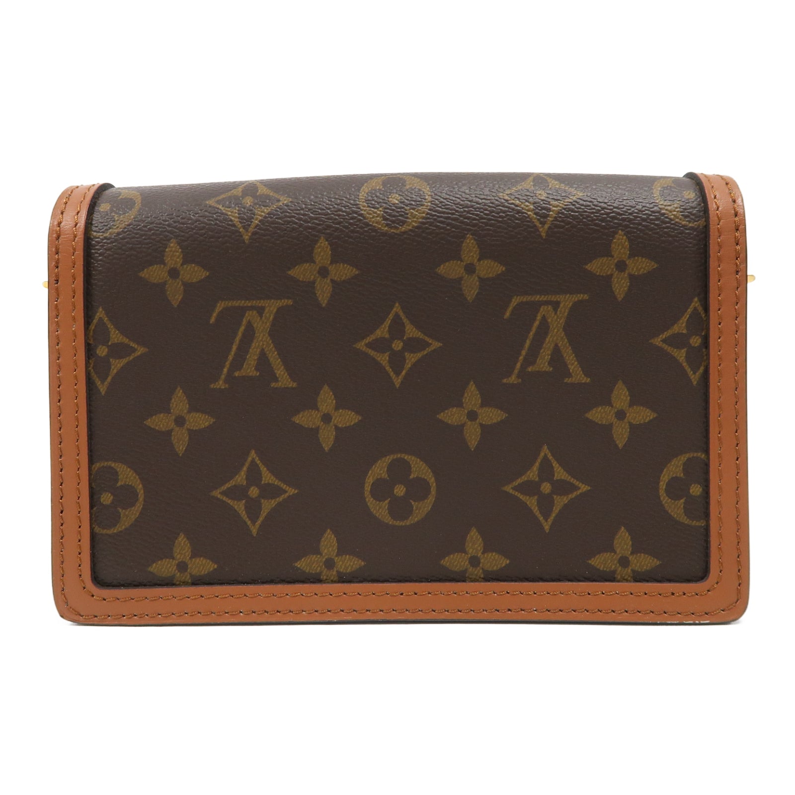 LOUIS VUITTON 【激減優惠】Monogram Dauphine Chain Wallet金扣鏈帶肩背袋啡色