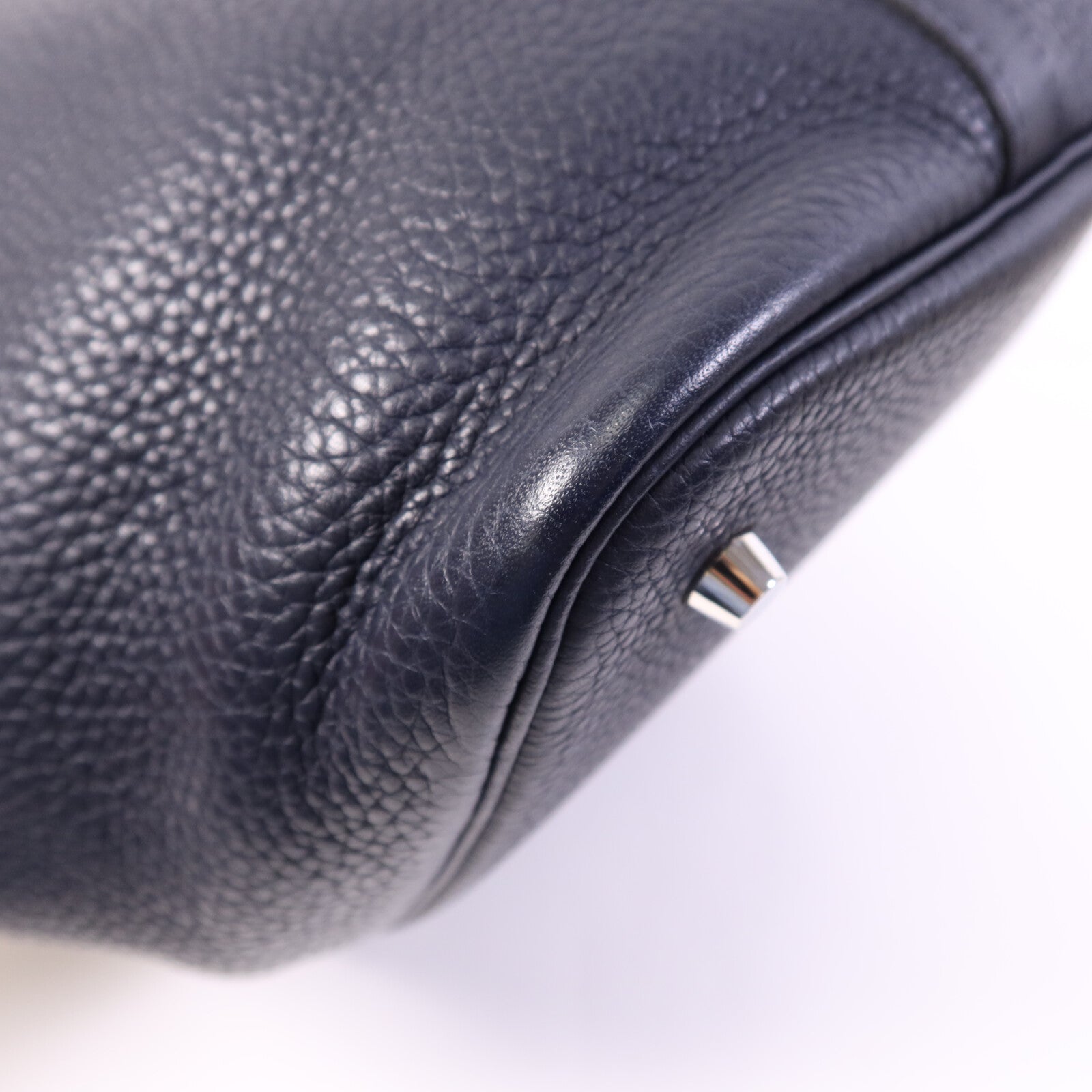 HERMES 【激減優惠】Togo皮革Picotin MM銀扣手挽袋Bleu Nuit/Rose Pourpre