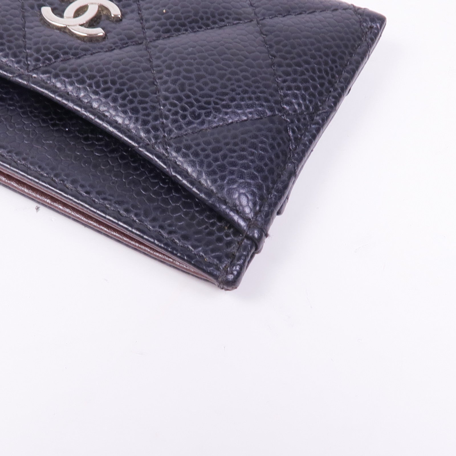 CHANEL 牛皮皮革Card Case銀扣卡片套