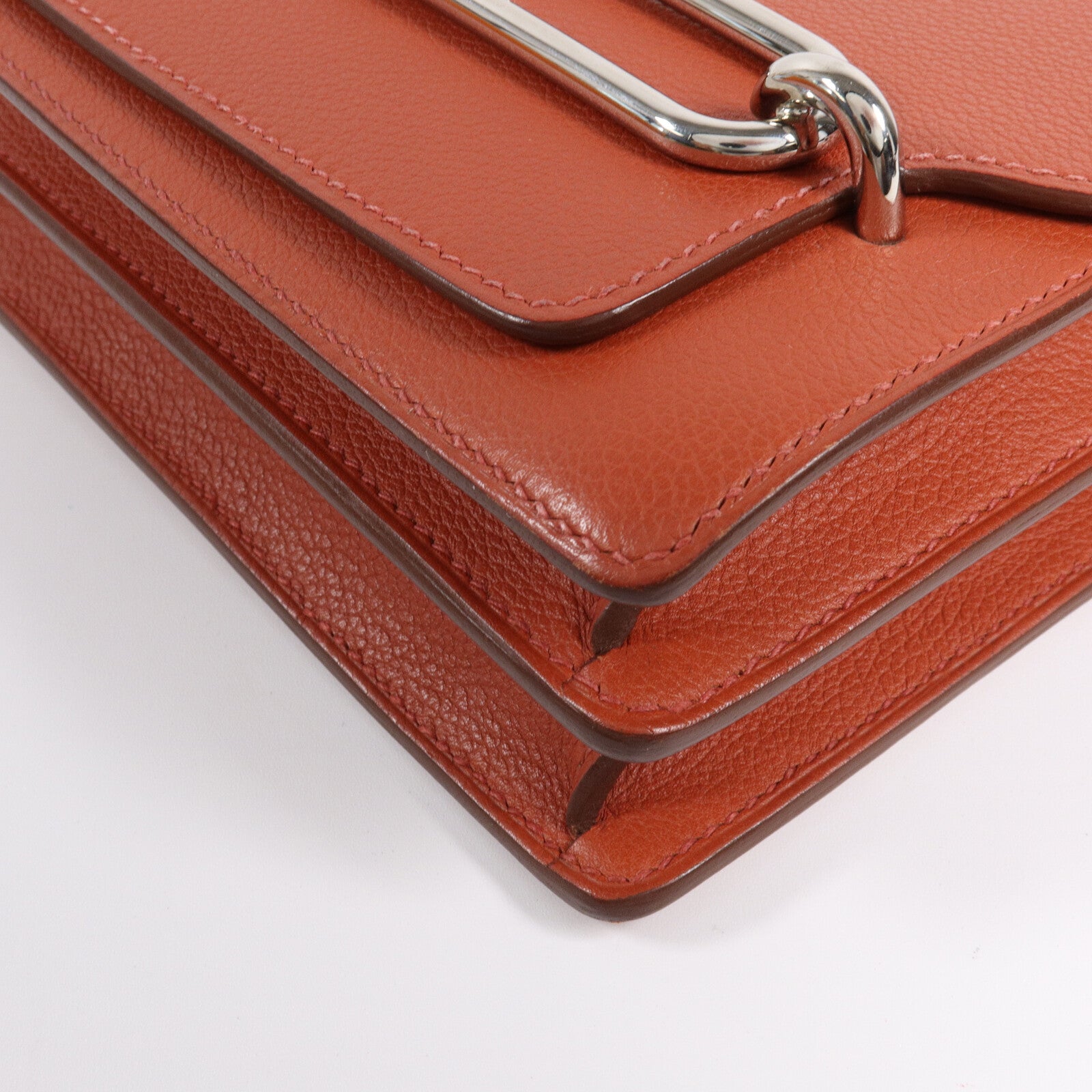 HERMES Evercolor皮革Mini Roulis肩背袋Brique/Caramel