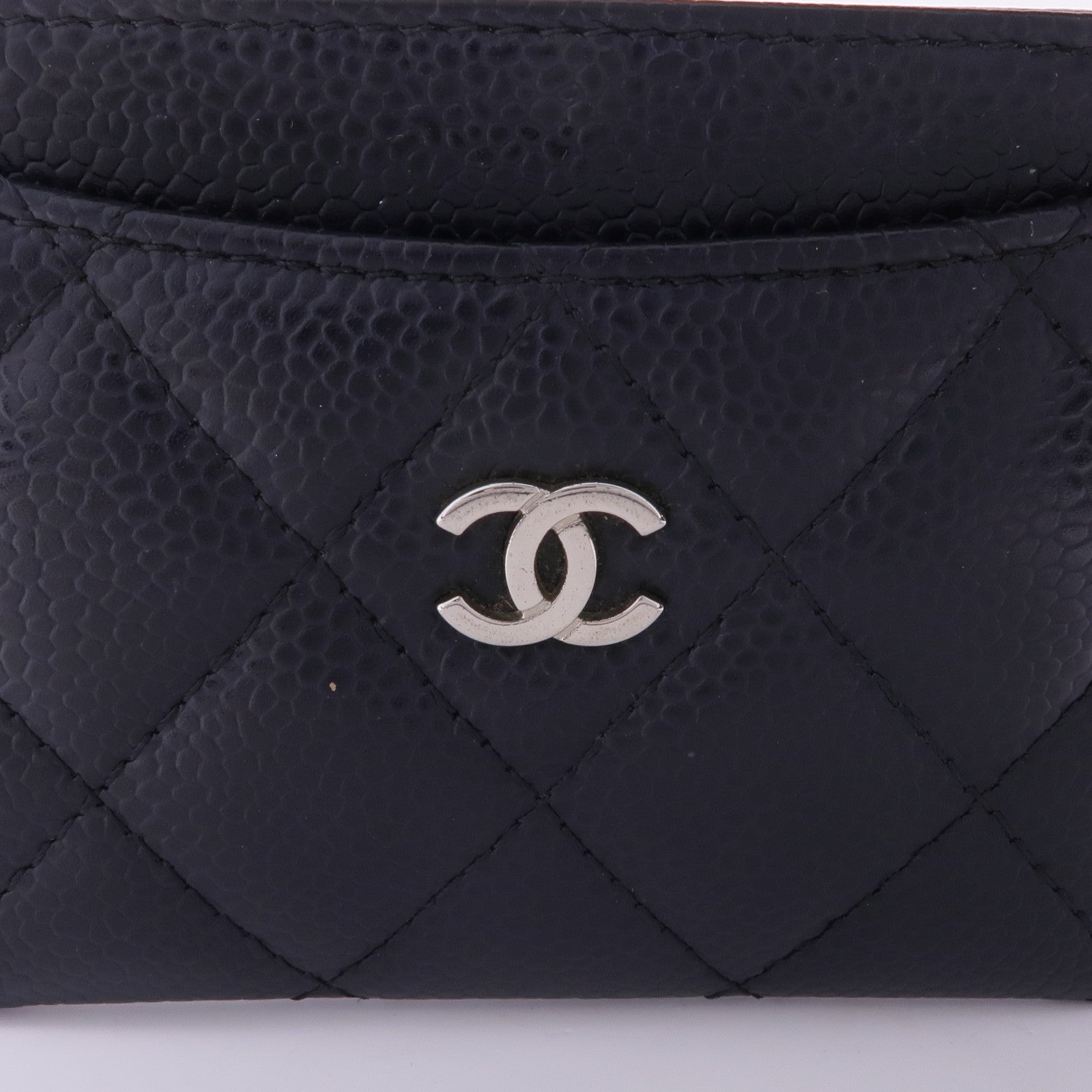 CHANEL 牛皮皮革Card Case銀扣卡片套