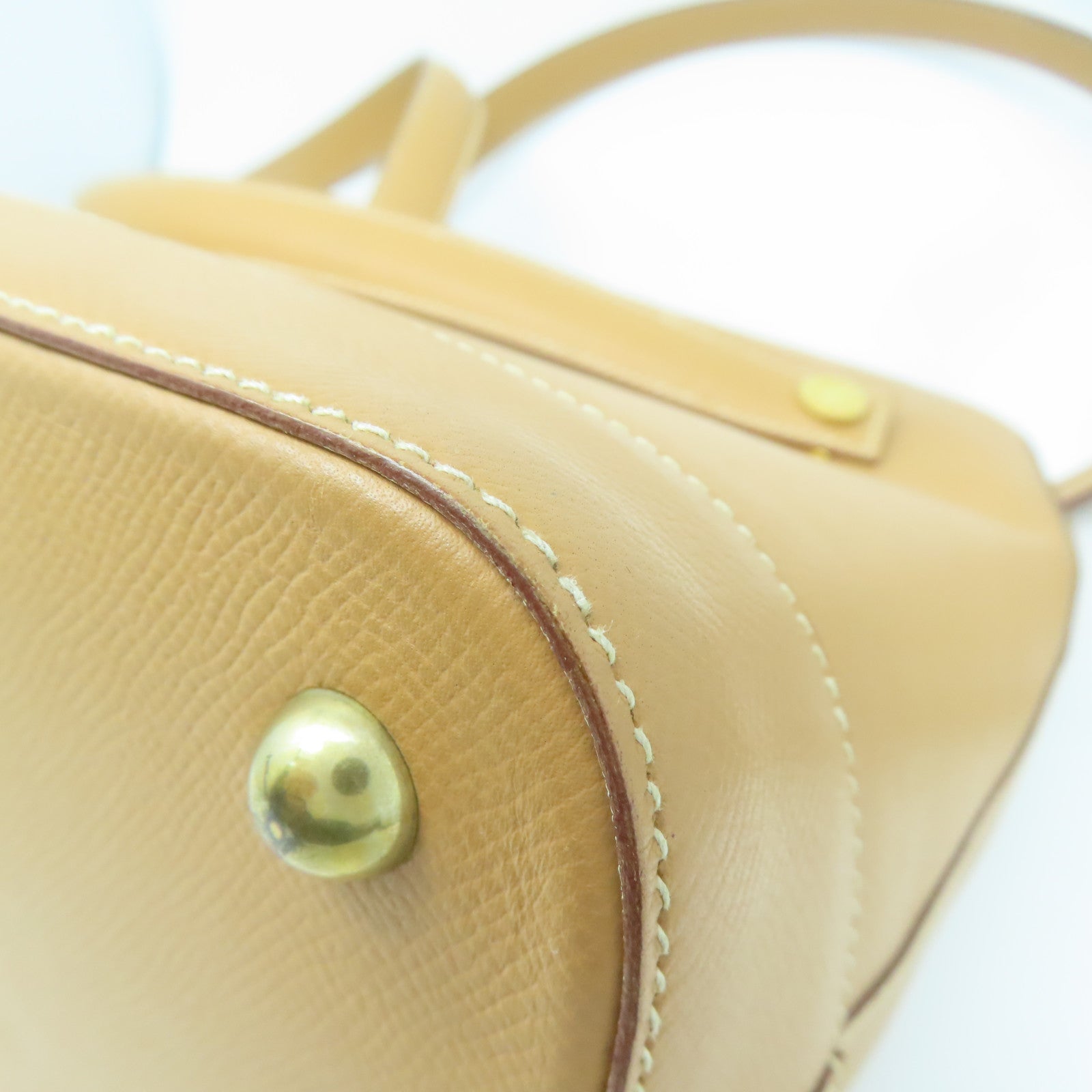 HERMES 【清倉大減價】Epsom皮革Shoulder Bag金扣手挽肩背兩用袋啡色