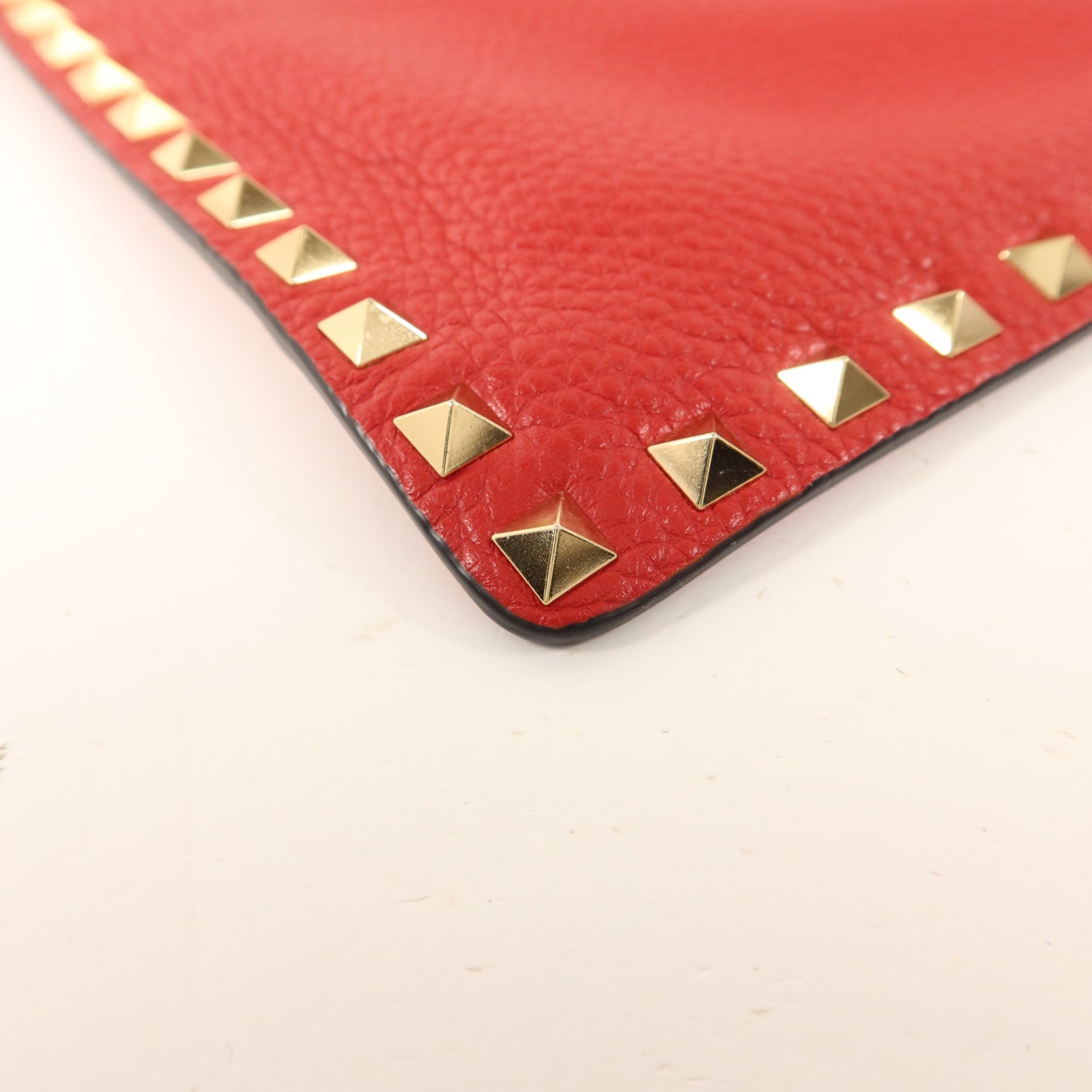 Valentino 牛皮皮革Pouch金扣小袋