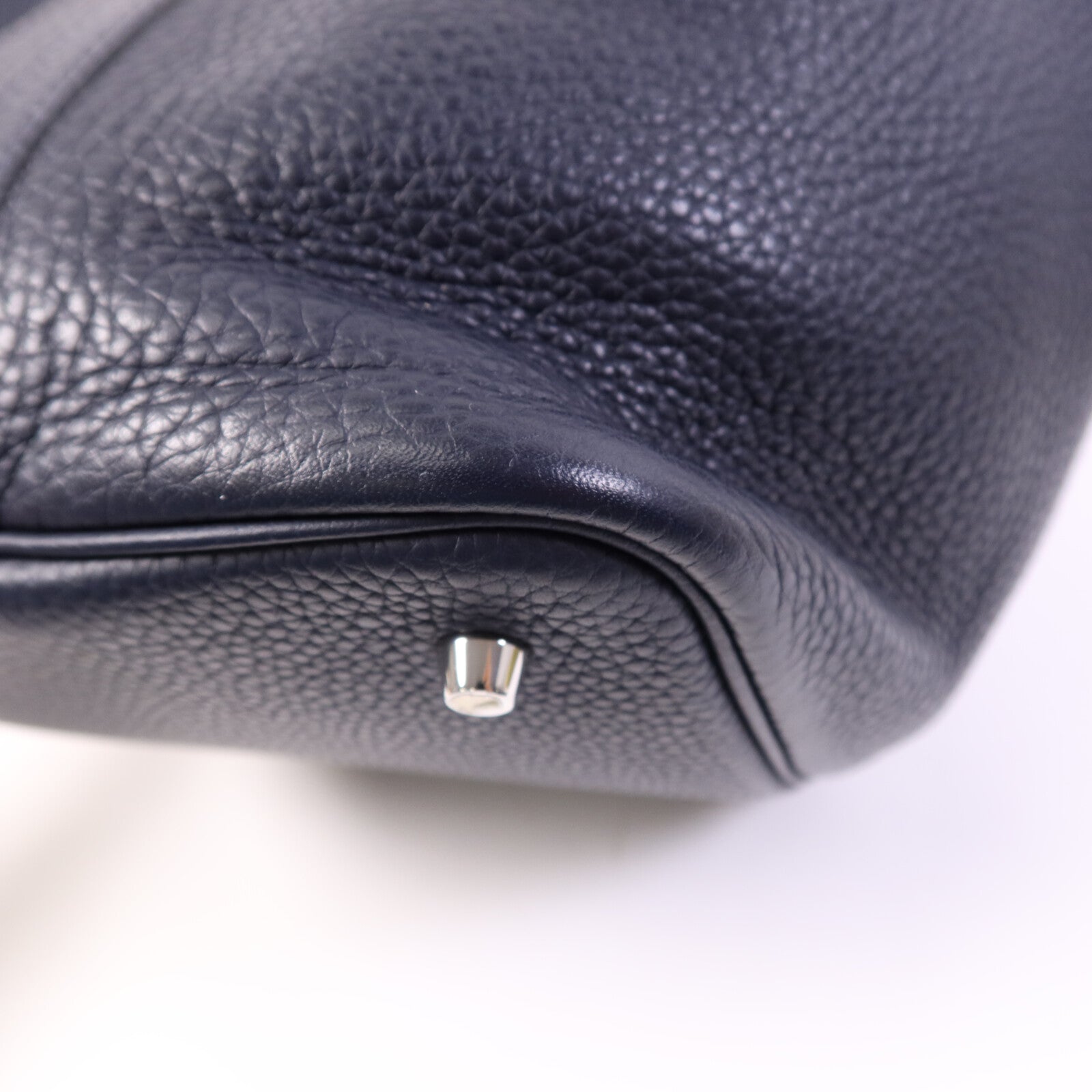 HERMES 【激減優惠】Togo皮革Picotin MM銀扣手挽袋Bleu Nuit/Rose Pourpre