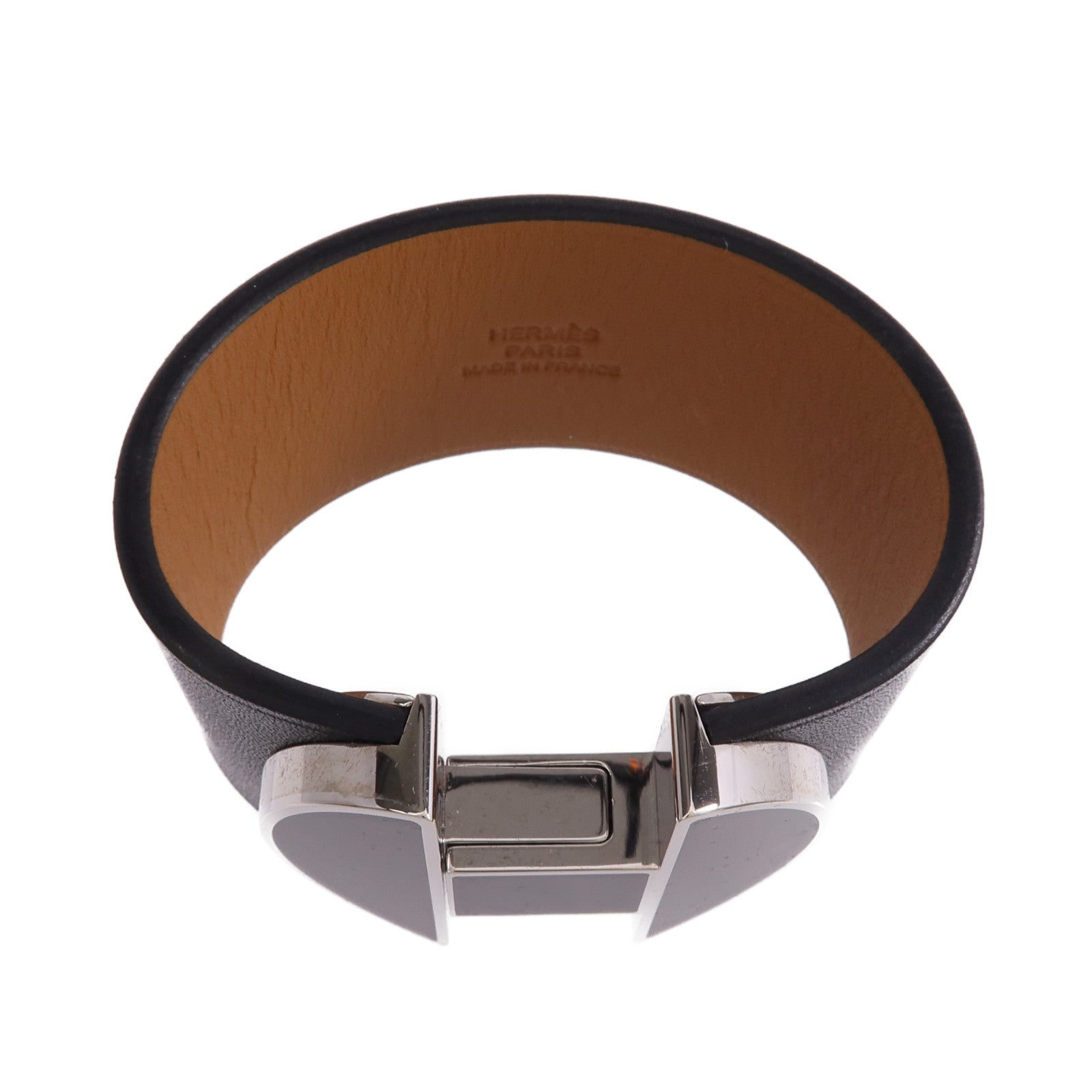 HERMES 【激減優惠】Swift皮革2022 Manchette Bracelet銀扣手鐲